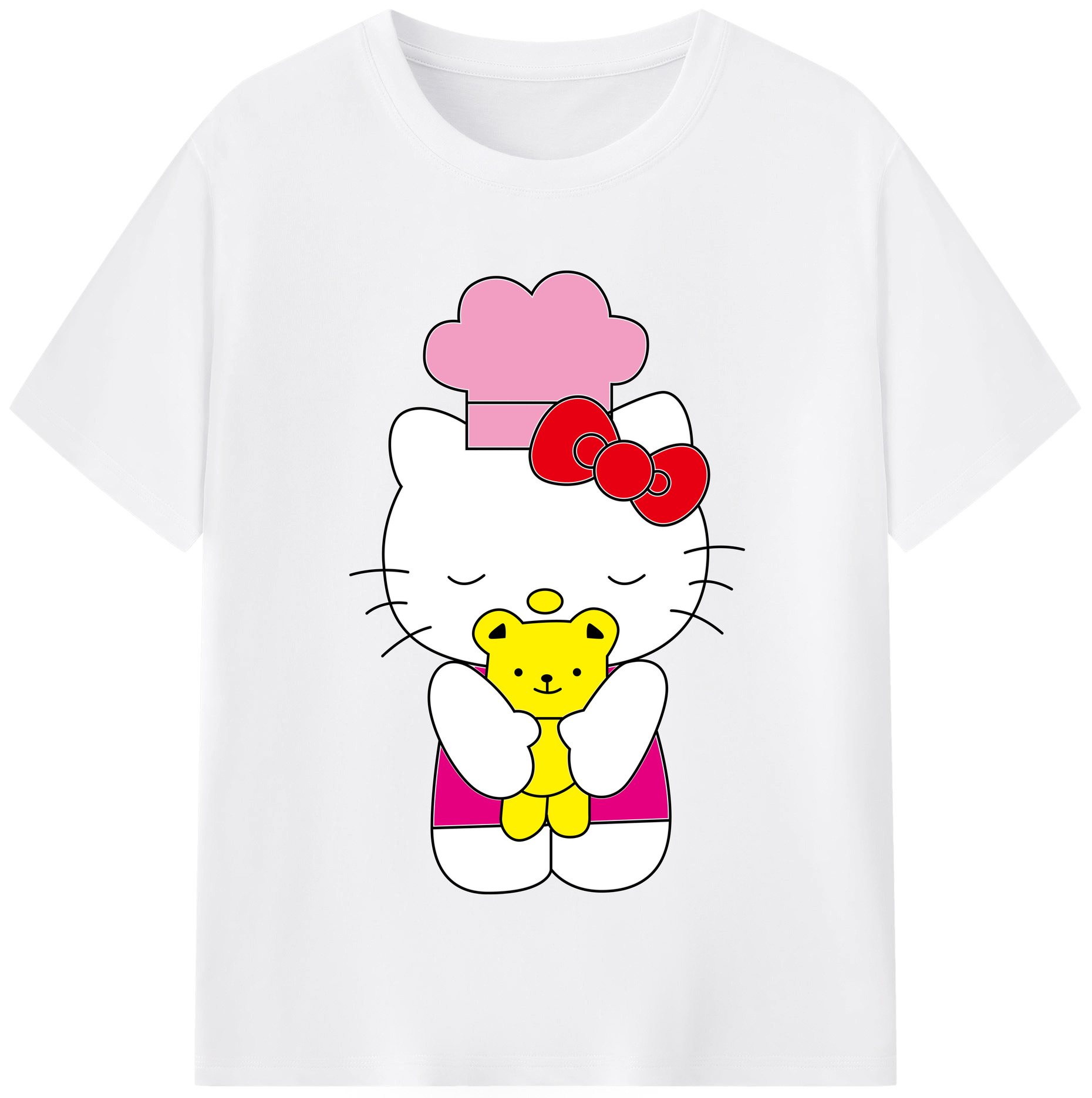 （画像用） Hello Kitty ハローキティ 綿100％半袖Tシャツ（フロントプリント）