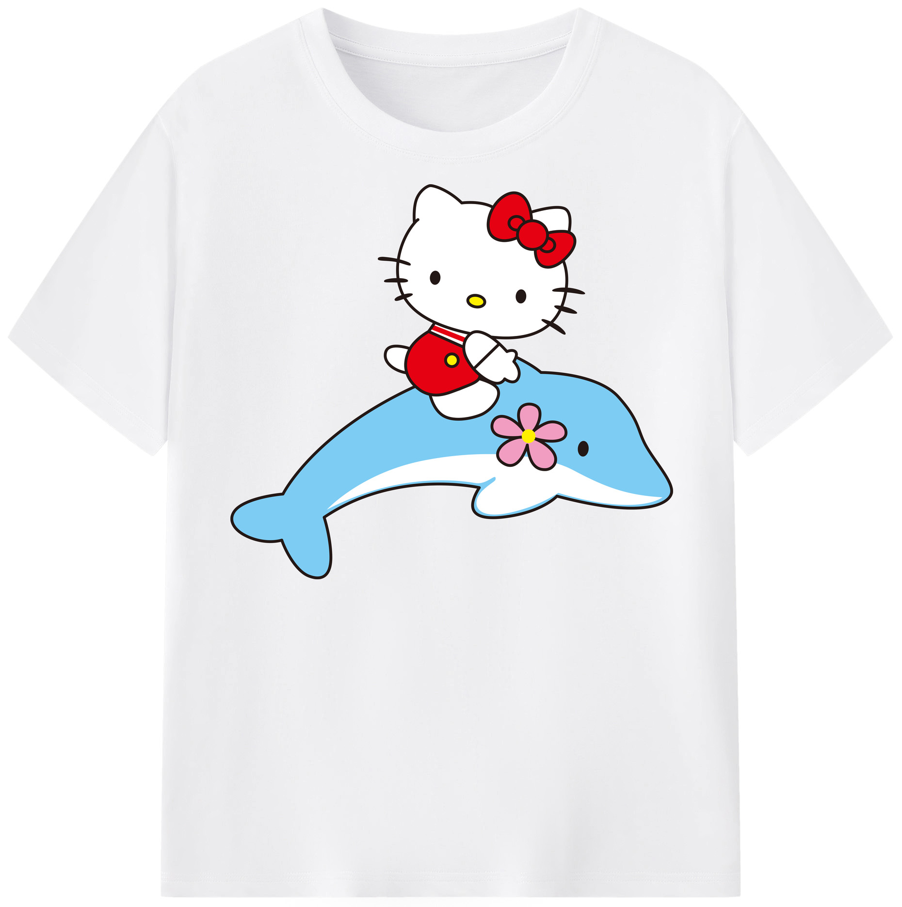 （画像用） Hello Kitty ハローキティ 綿100％半袖Tシャツ（フロントプリント）