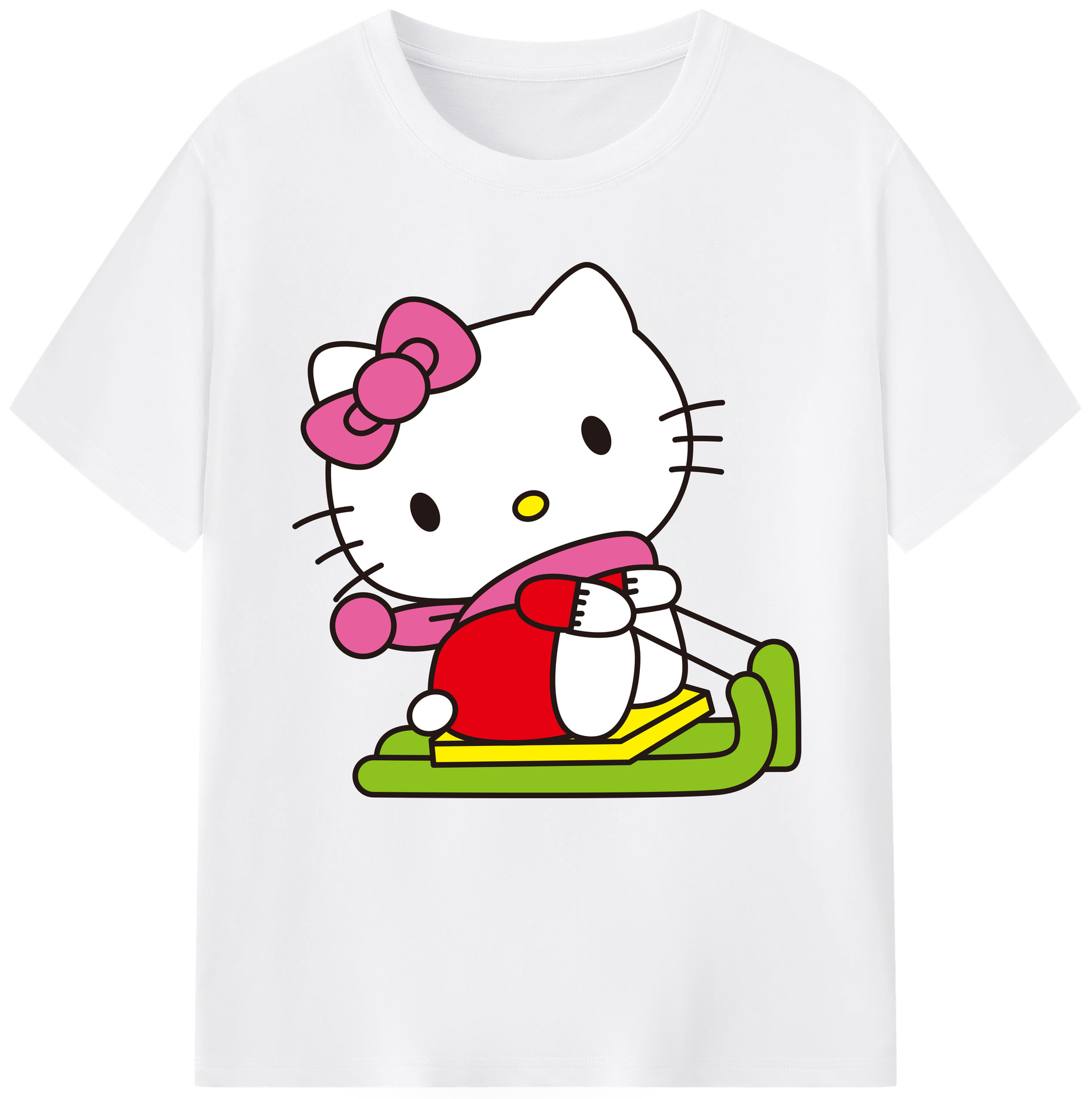 （画像用） Hello Kitty ハローキティ 綿100％半袖Tシャツ（フロントプリント）