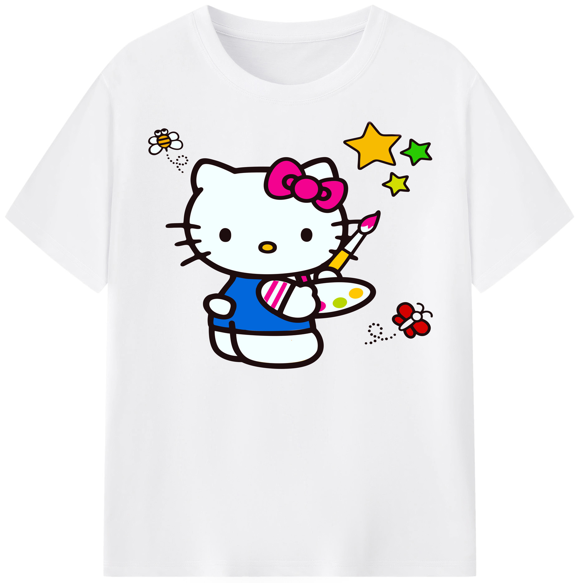 （画像用） Hello Kitty ハローキティ 綿100％半袖Tシャツ（フロントプリント）