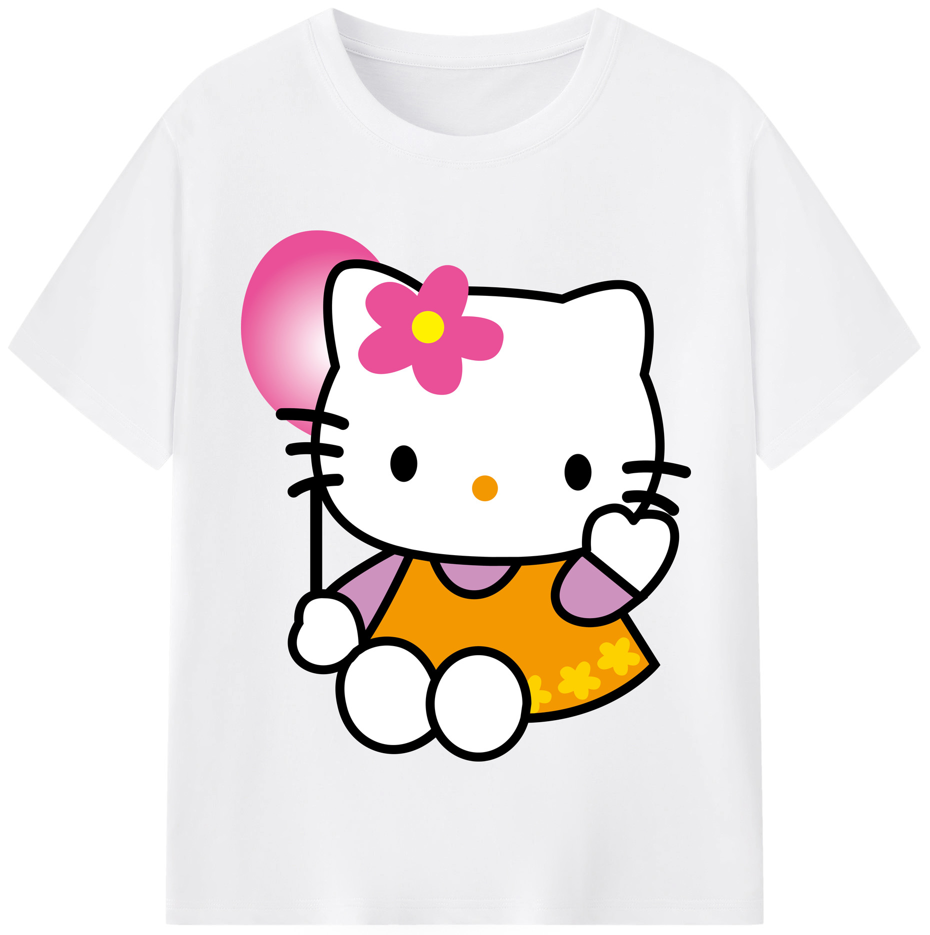 （画像用） Hello Kitty ハローキティ 綿100％半袖Tシャツ（フロントプリント）