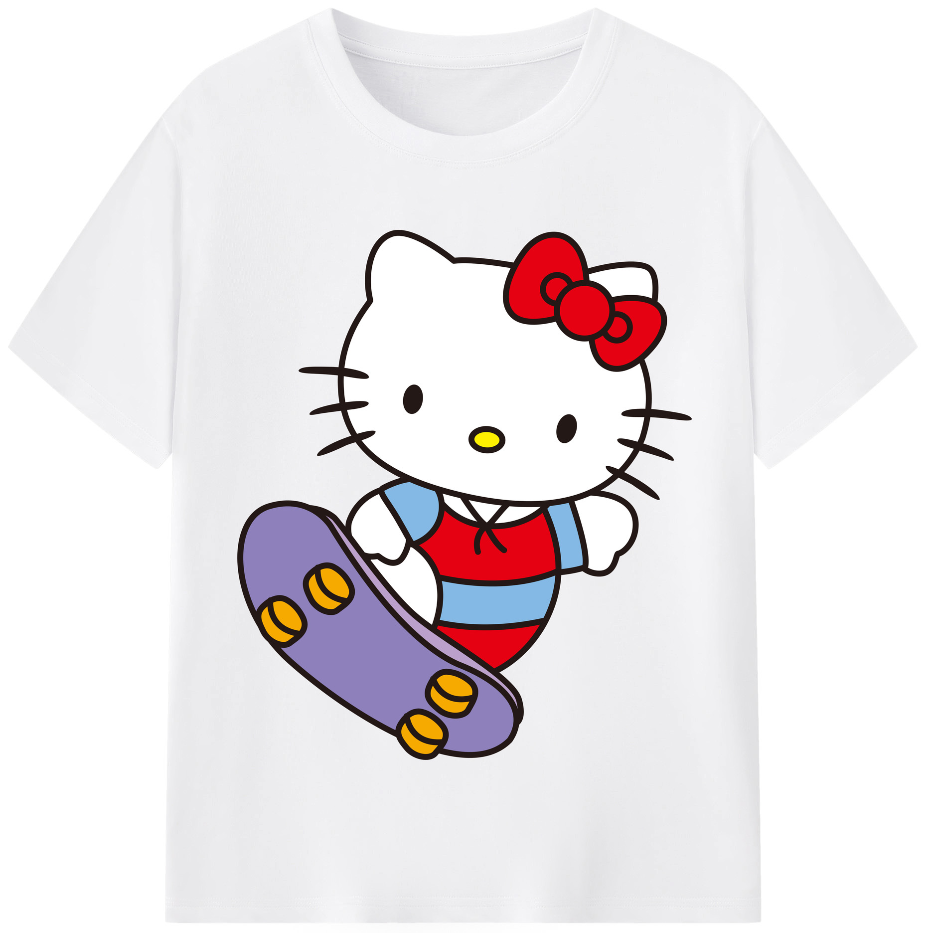 （画像用） Hello Kitty ハローキティ 綿100％半袖Tシャツ（フロントプリント）