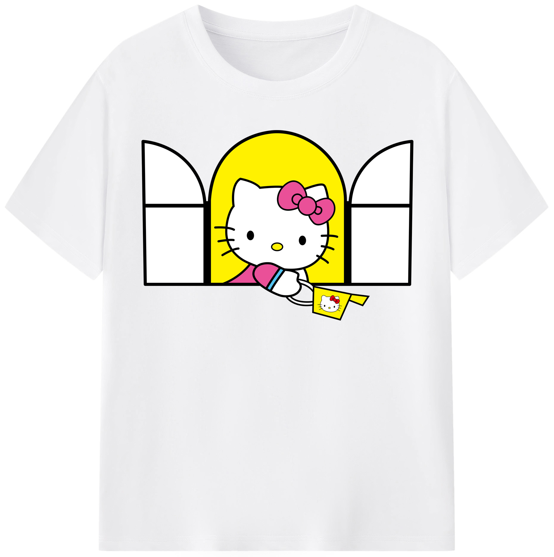 （画像用） Hello Kitty ハローキティ 綿100％半袖Tシャツ（フロントプリント）