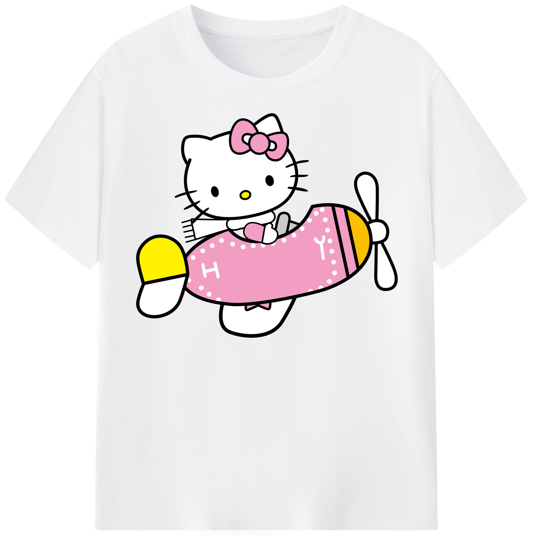 （画像用） Hello Kitty ハローキティ 綿100％半袖Tシャツ（フロントプリント）