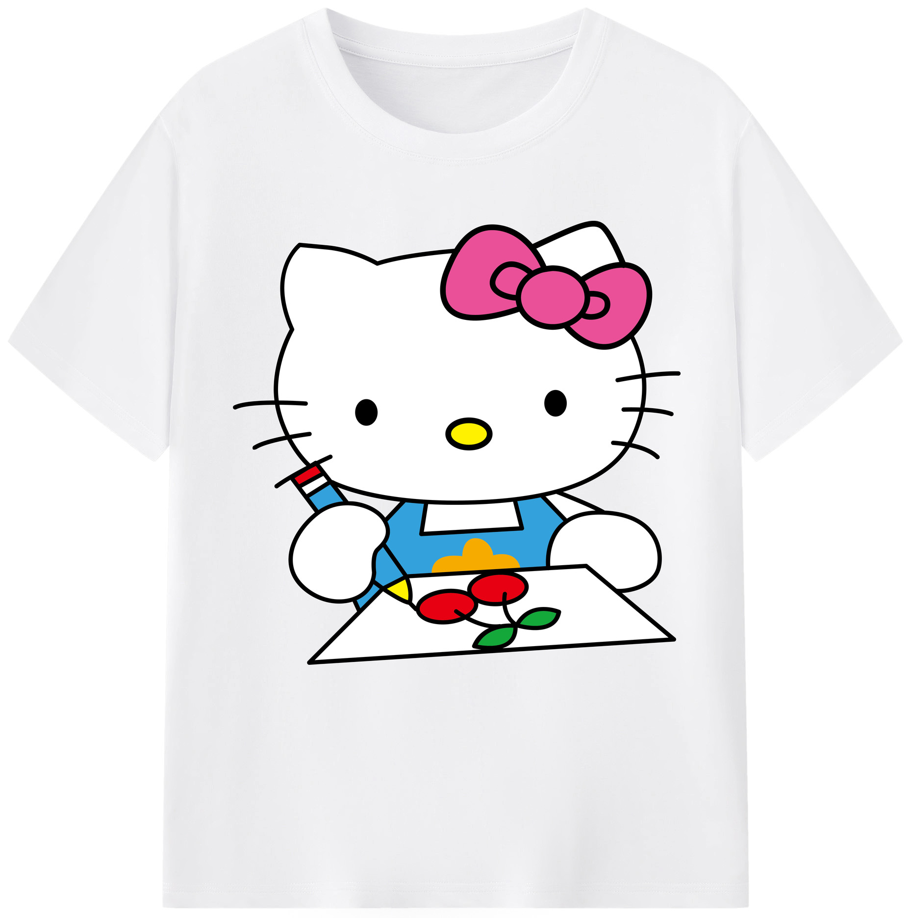 （画像用） Hello Kitty ハローキティ 綿100％半袖Tシャツ（フロントプリント）