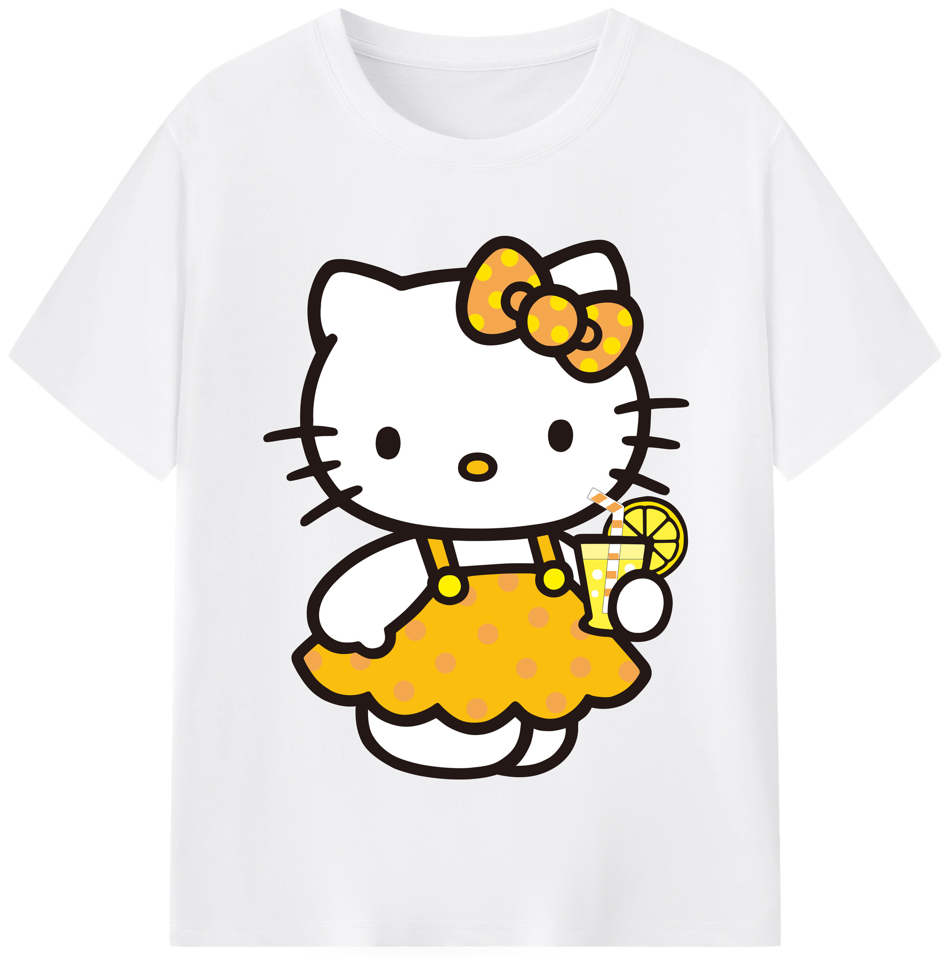 （画像用） Hello Kitty ハローキティ 綿100％半袖Tシャツ（フロントプリント）