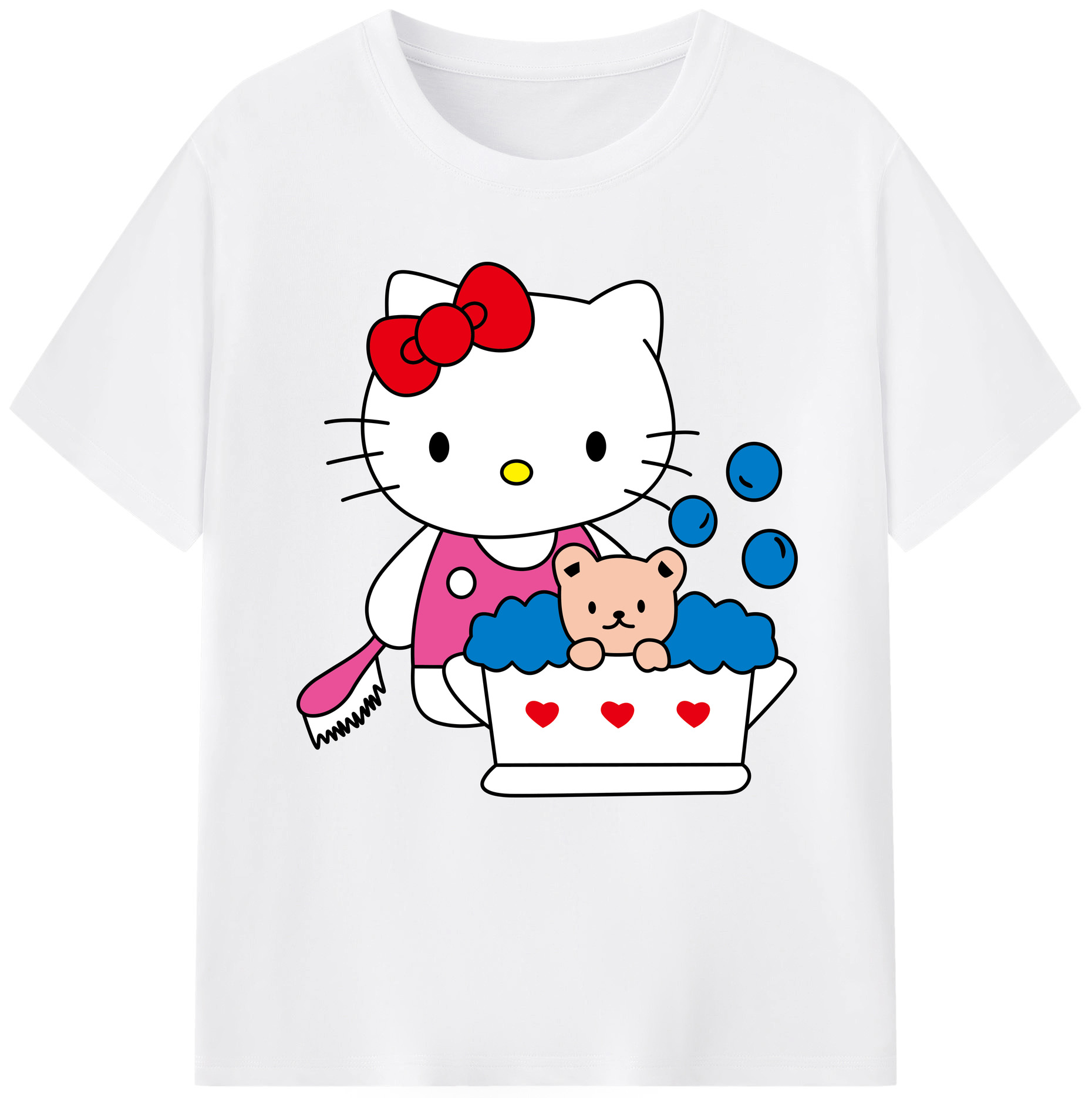 （画像用） Hello Kitty ハローキティ 綿100％半袖Tシャツ（フロントプリント）