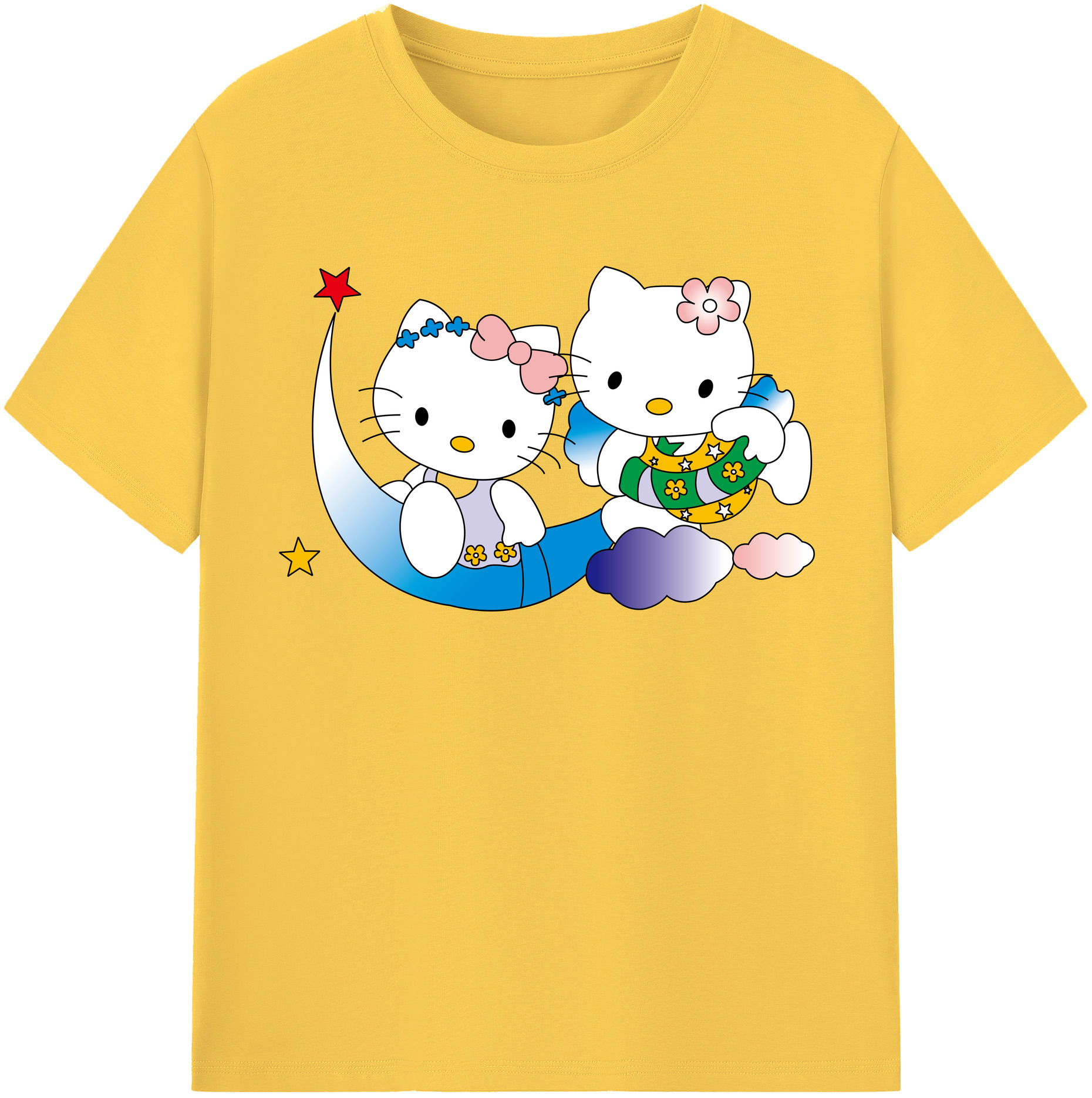 （画像用） Hello Kitty ハローキティ 綿100％半袖Tシャツ（フロントプリント）