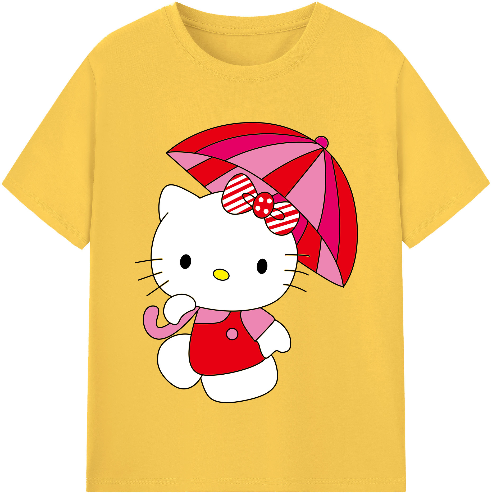 （画像用） Hello Kitty ハローキティ 綿100％半袖Tシャツ（フロントプリント）