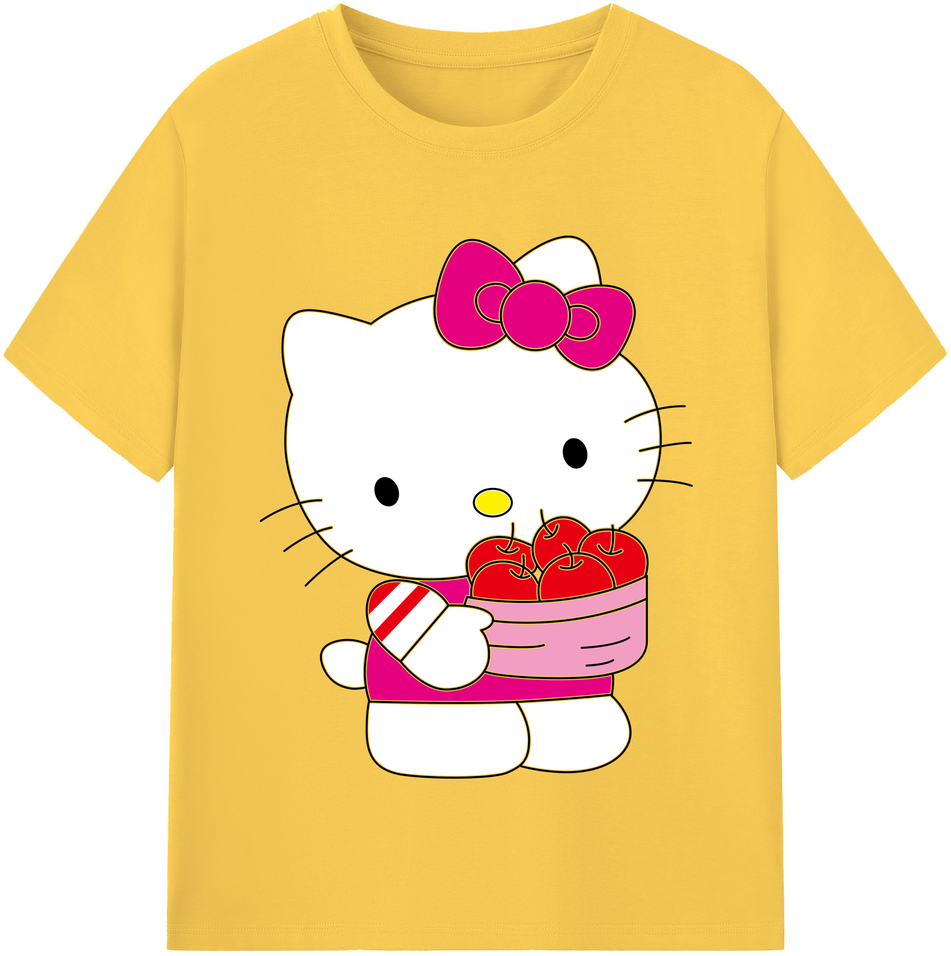 （画像用） Hello Kitty ハローキティ 綿100％半袖Tシャツ（フロントプリント）