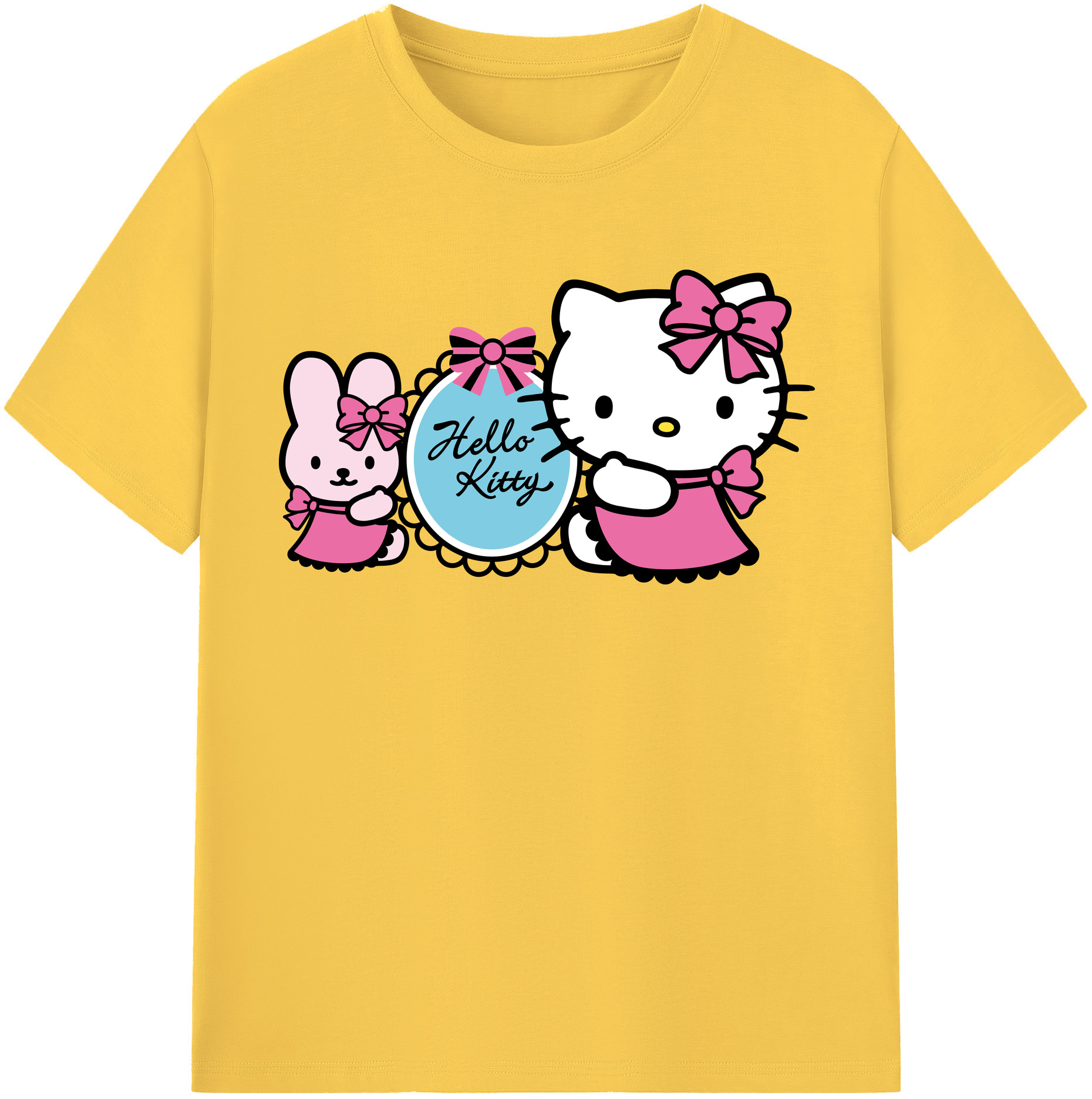 （画像用） Hello Kitty ハローキティ 綿100％半袖Tシャツ（フロントプリント）