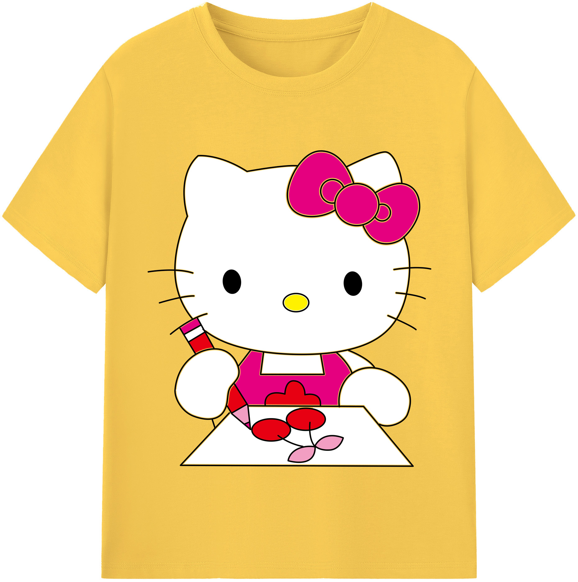 （画像用） Hello Kitty ハローキティ 綿100％半袖Tシャツ（フロントプリント）