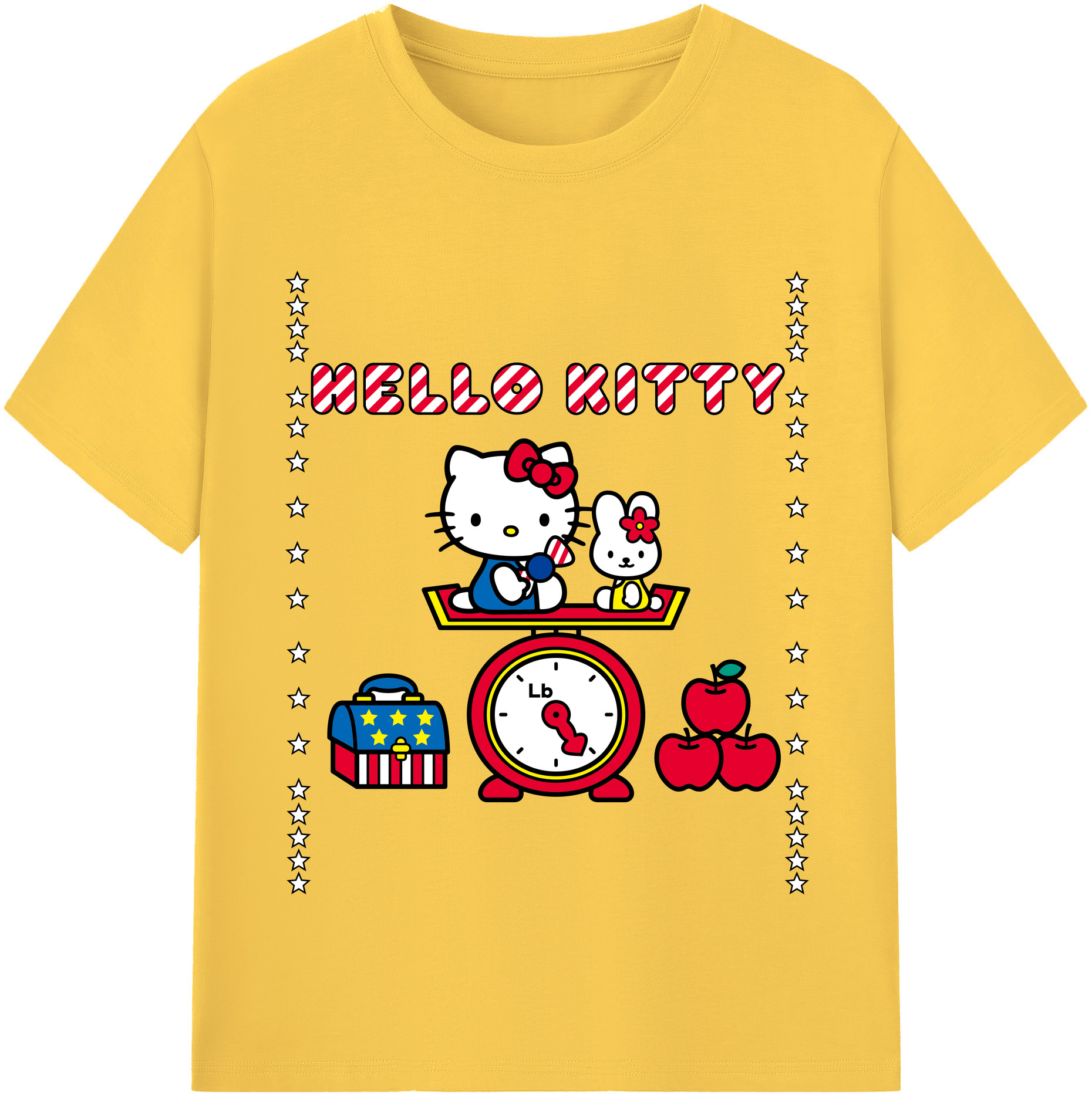 （画像用） Hello Kitty ハローキティ 綿100％半袖Tシャツ（フロントプリント）