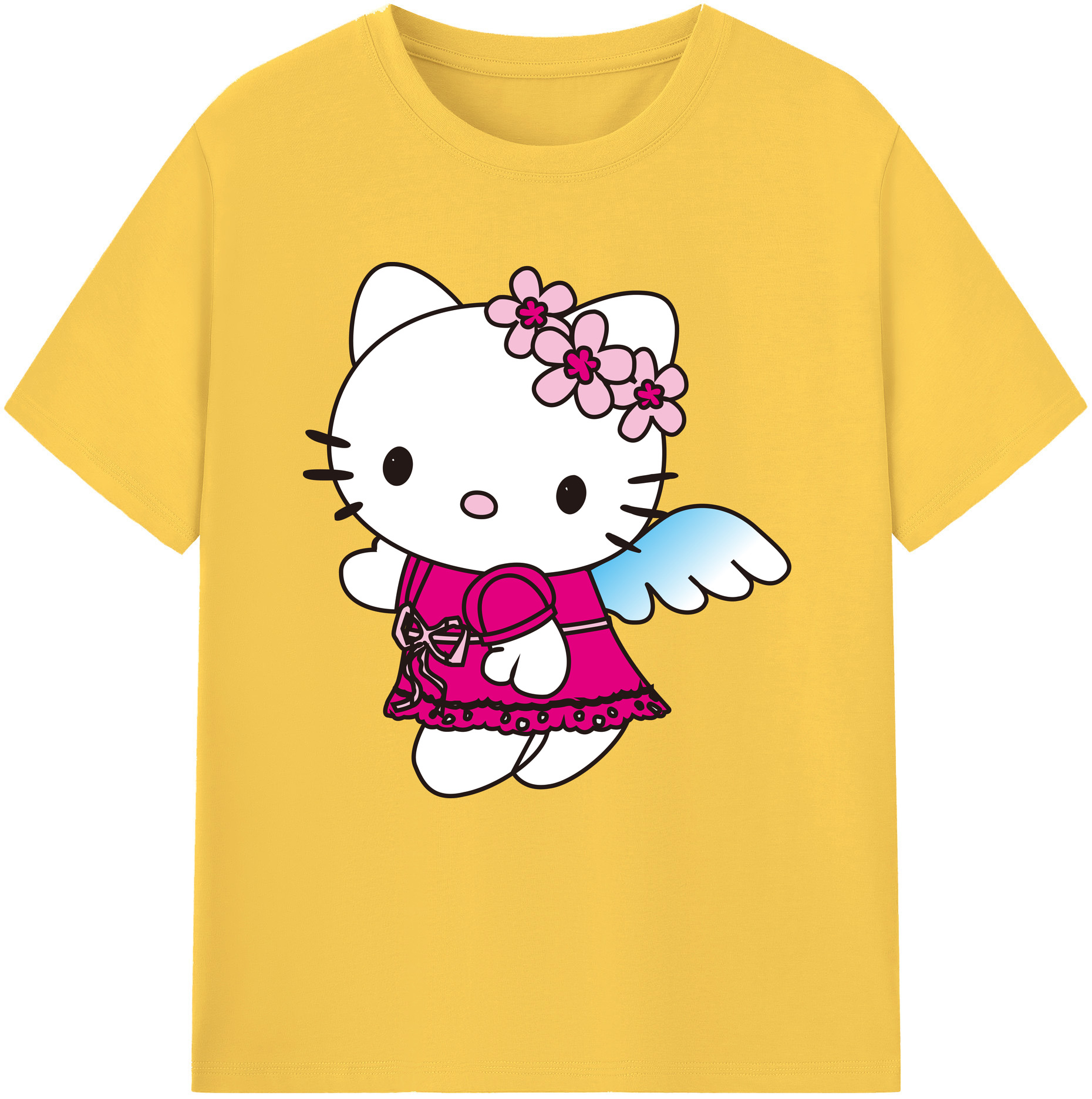 （画像用） Hello Kitty ハローキティ 綿100％半袖Tシャツ（フロントプリント）
