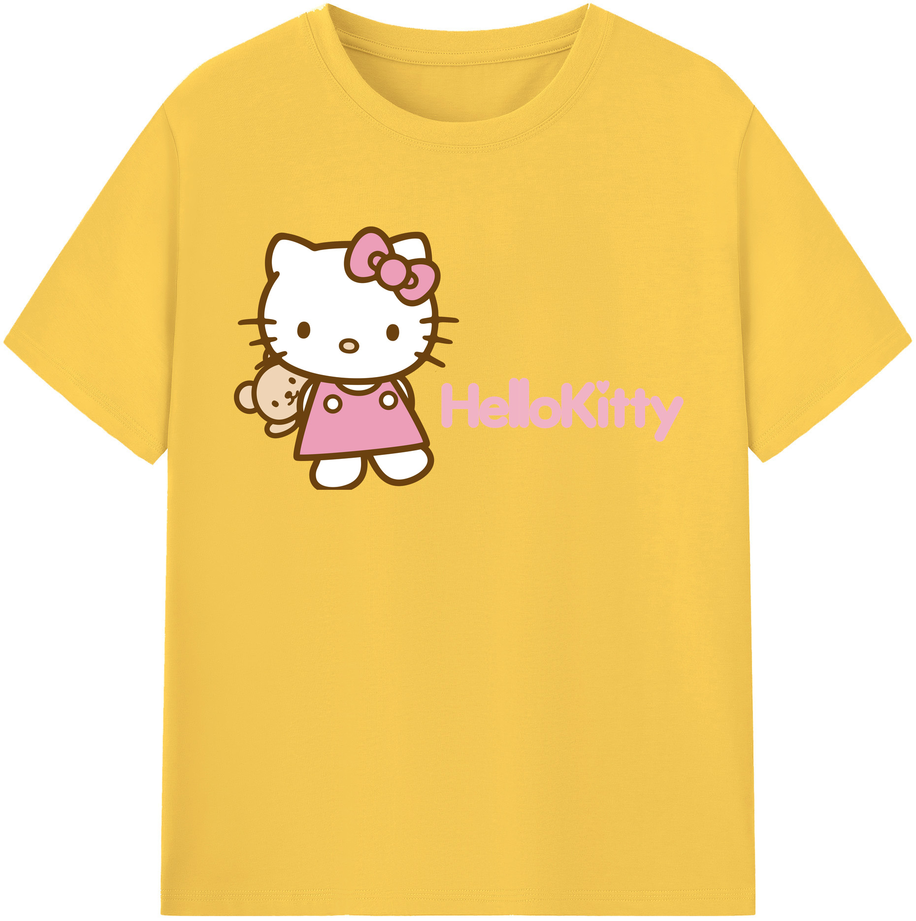 （画像用） Hello Kitty ハローキティ 綿100％半袖Tシャツ（フロントプリント）