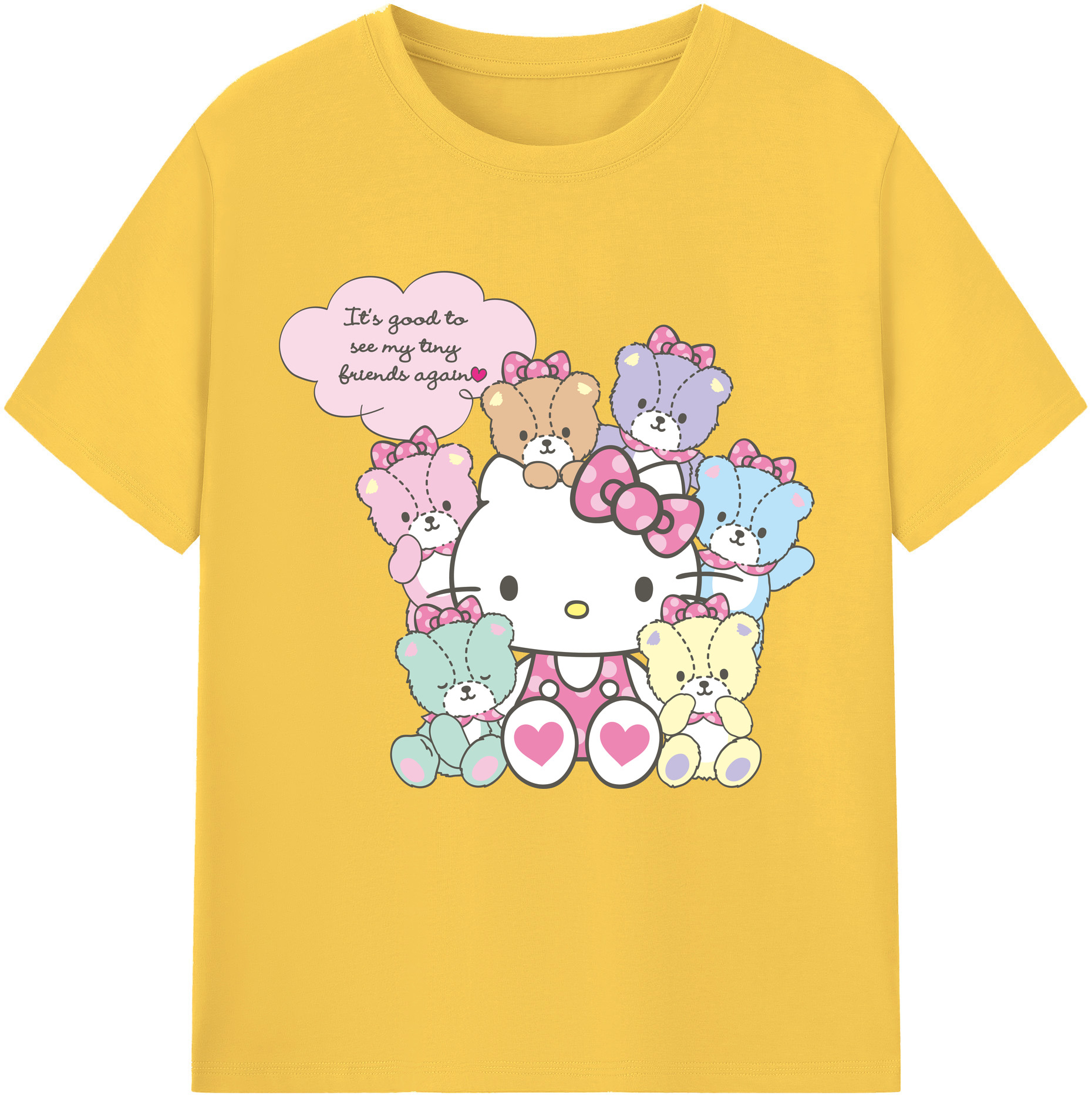 （画像用） Hello Kitty ハローキティ 綿100％半袖Tシャツ（フロントプリント）