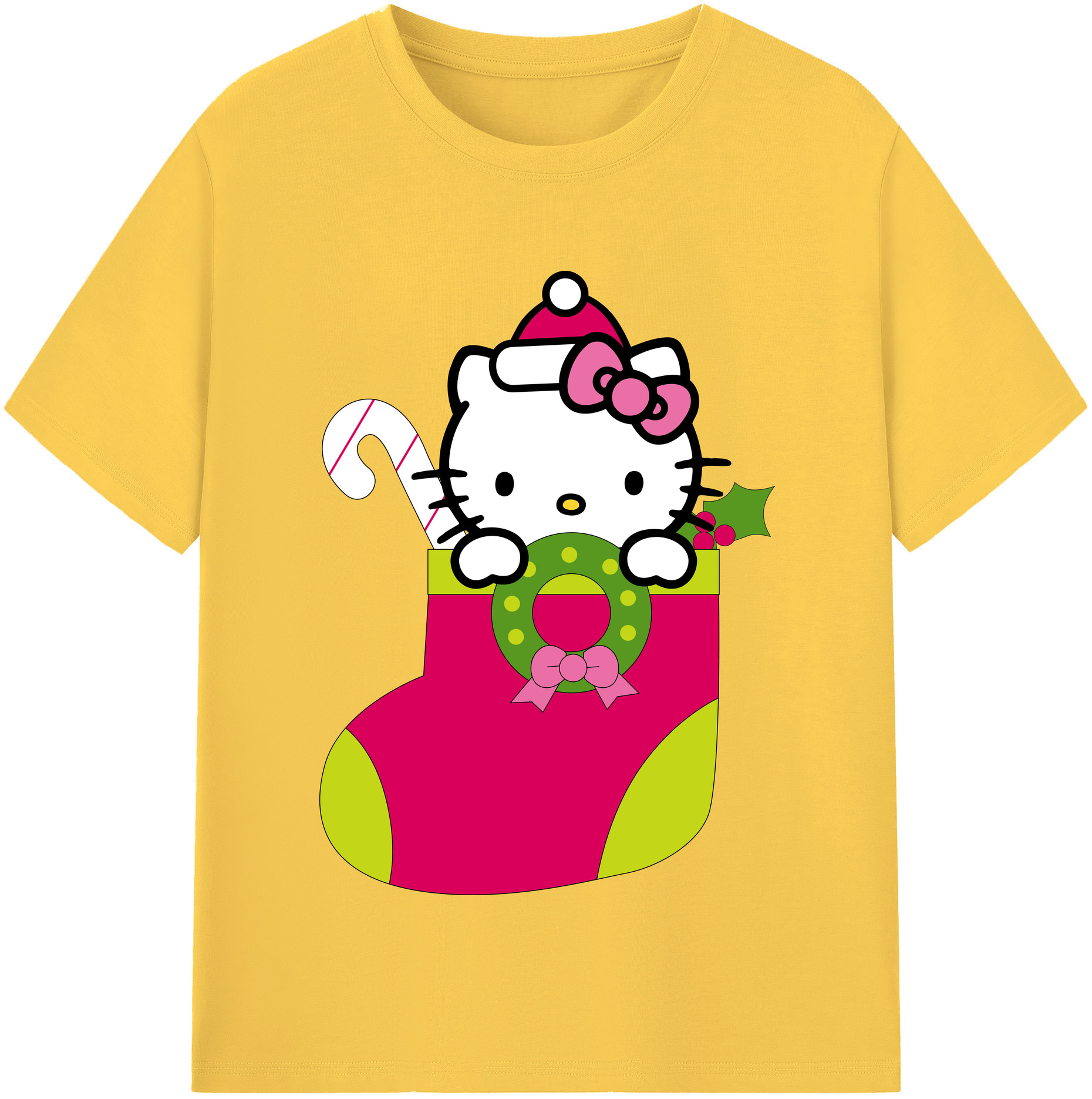 （画像用） Hello Kitty ハローキティ 綿100％半袖Tシャツ（フロントプリント）