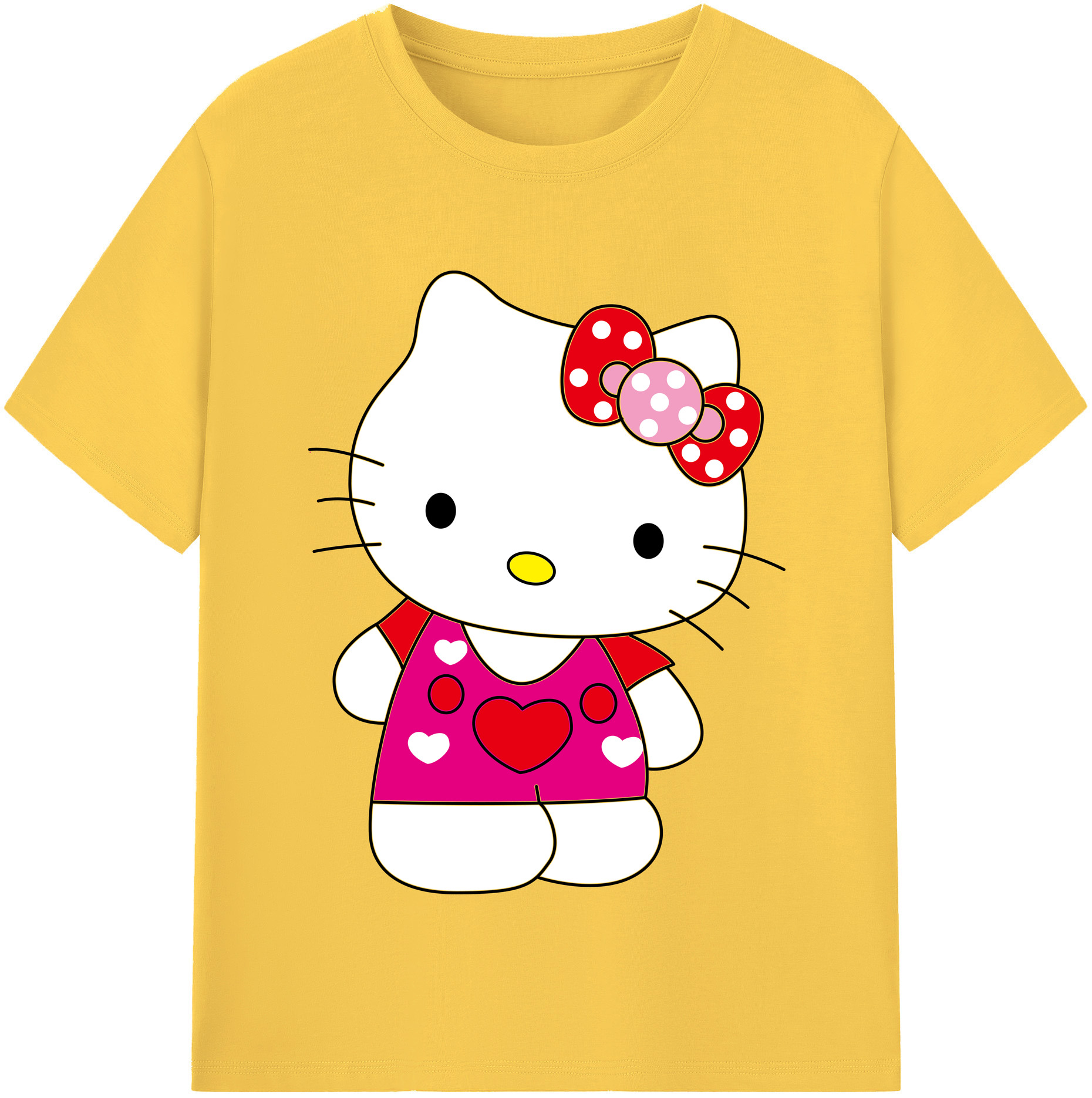 （画像用） Hello Kitty ハローキティ 綿100％半袖Tシャツ（フロントプリント）