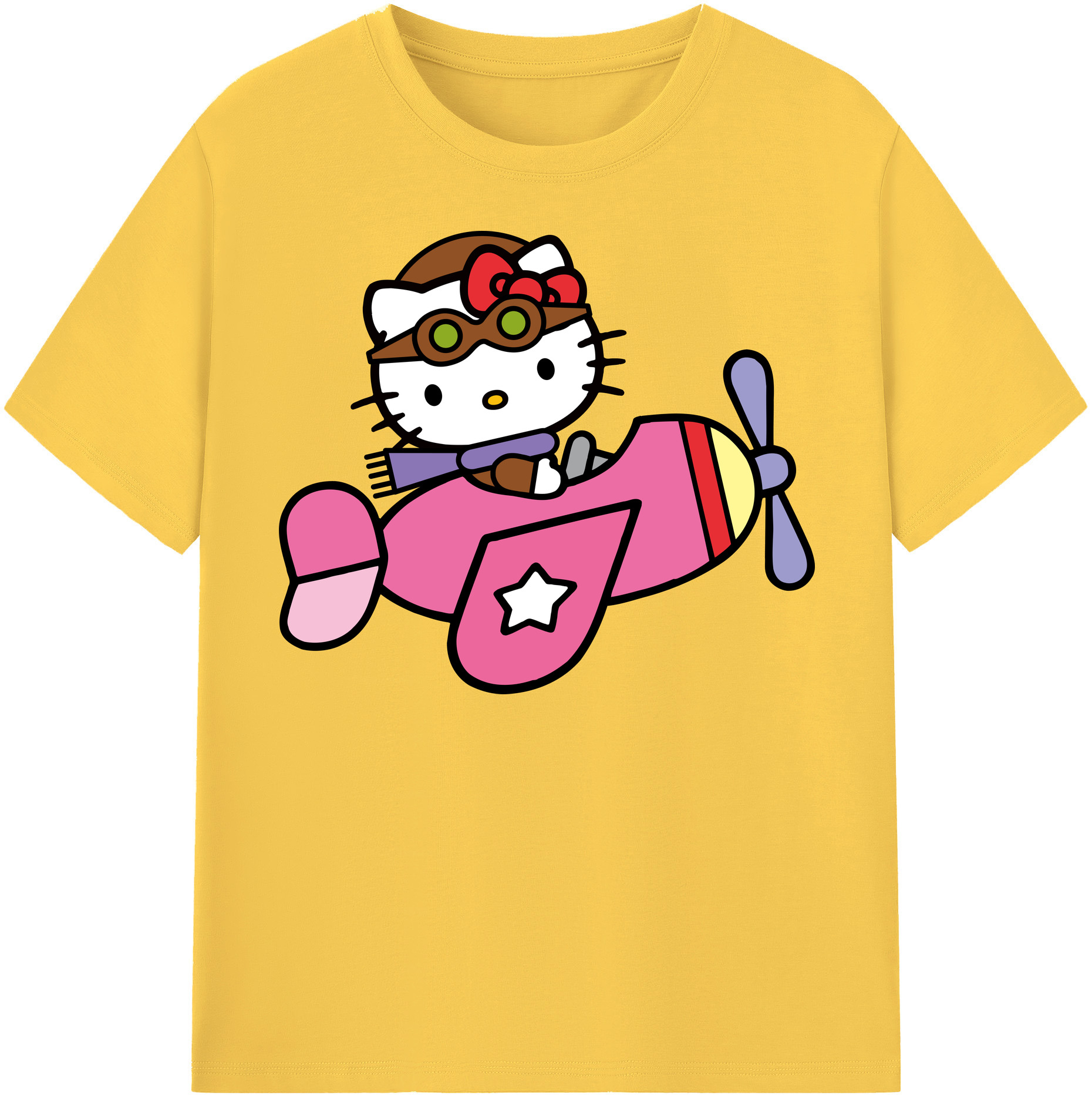 （画像用） Hello Kitty ハローキティ 綿100％半袖Tシャツ（フロントプリント）