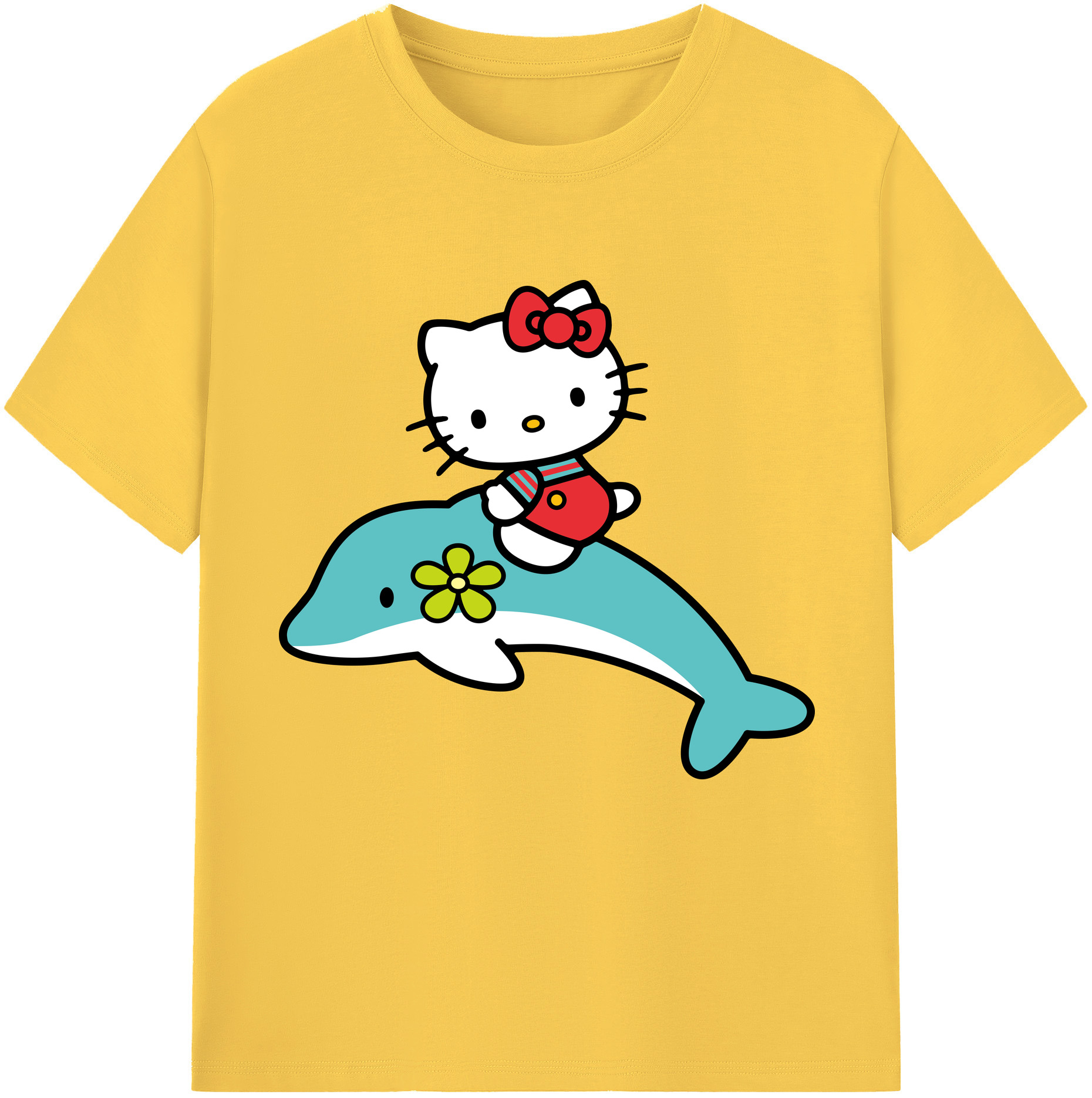 （画像用） Hello Kitty ハローキティ 綿100％半袖Tシャツ（フロントプリント）