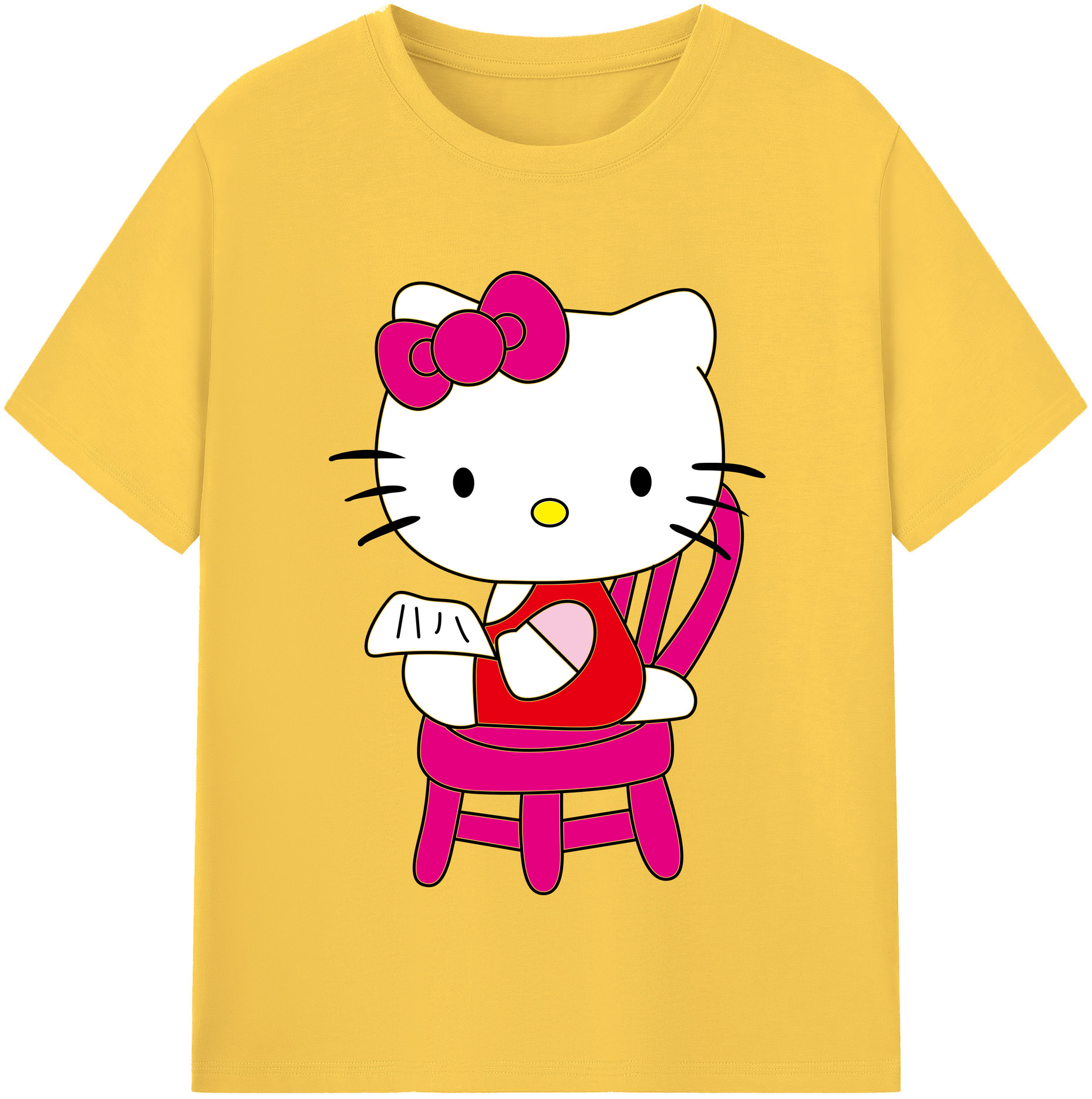 （画像用） Hello Kitty ハローキティ 綿100％半袖Tシャツ（フロントプリント）