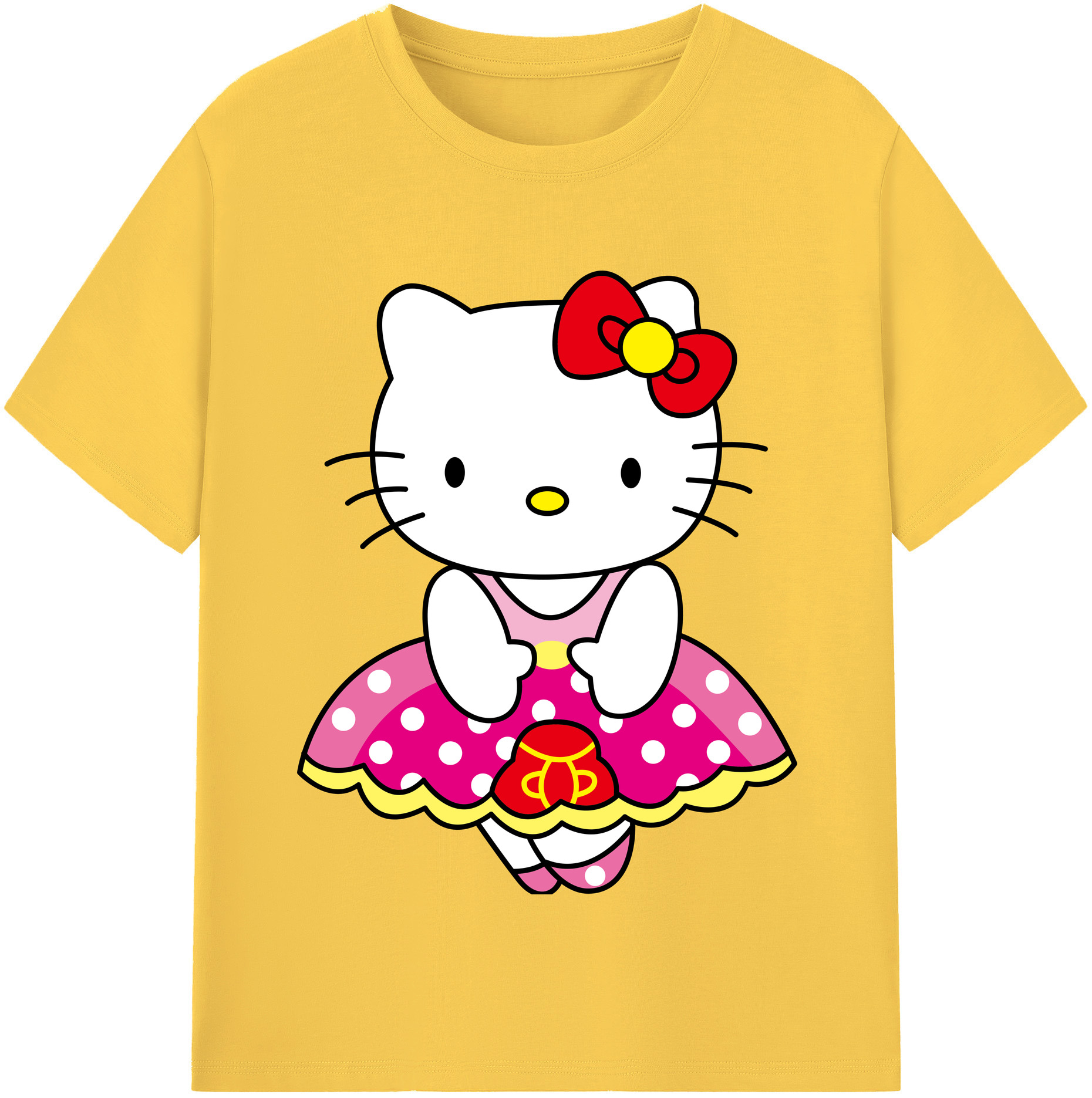 （画像用） Hello Kitty ハローキティ 綿100％半袖Tシャツ（フロントプリント）