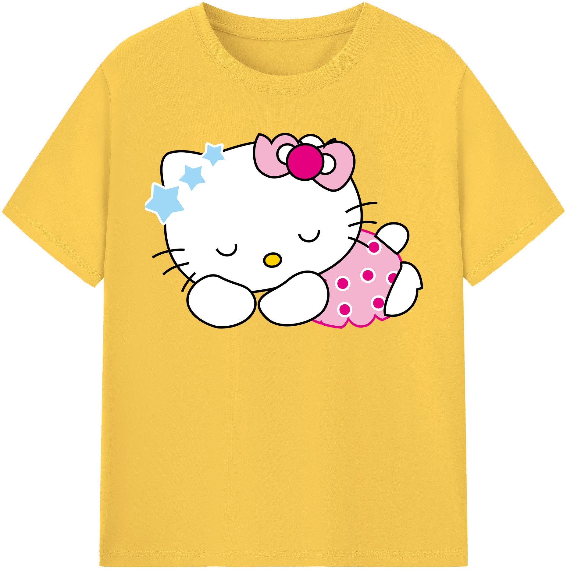 （画像用） Hello Kitty ハローキティ 綿100％半袖Tシャツ（フロントプリント）