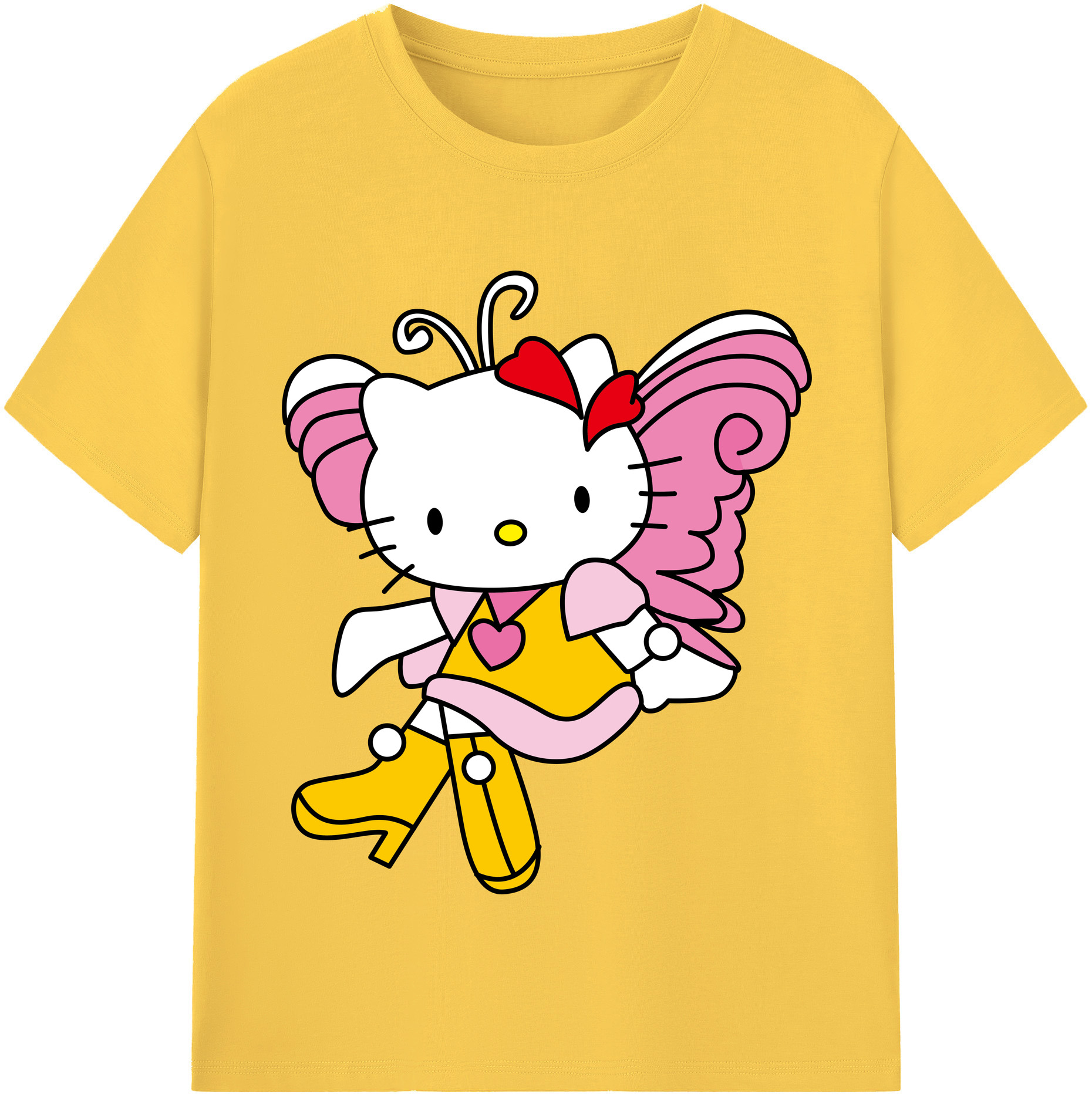 （画像用） Hello Kitty ハローキティ 綿100％半袖Tシャツ（フロントプリント）