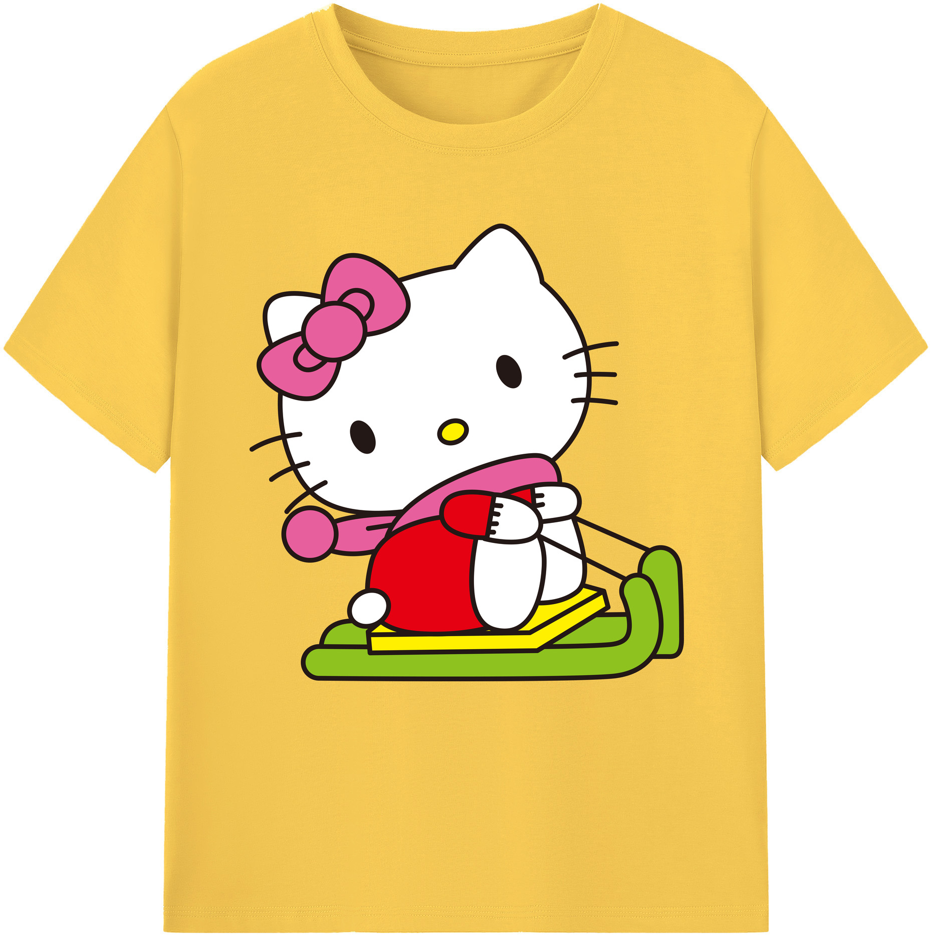 （画像用） Hello Kitty ハローキティ 綿100％半袖Tシャツ（フロントプリント）