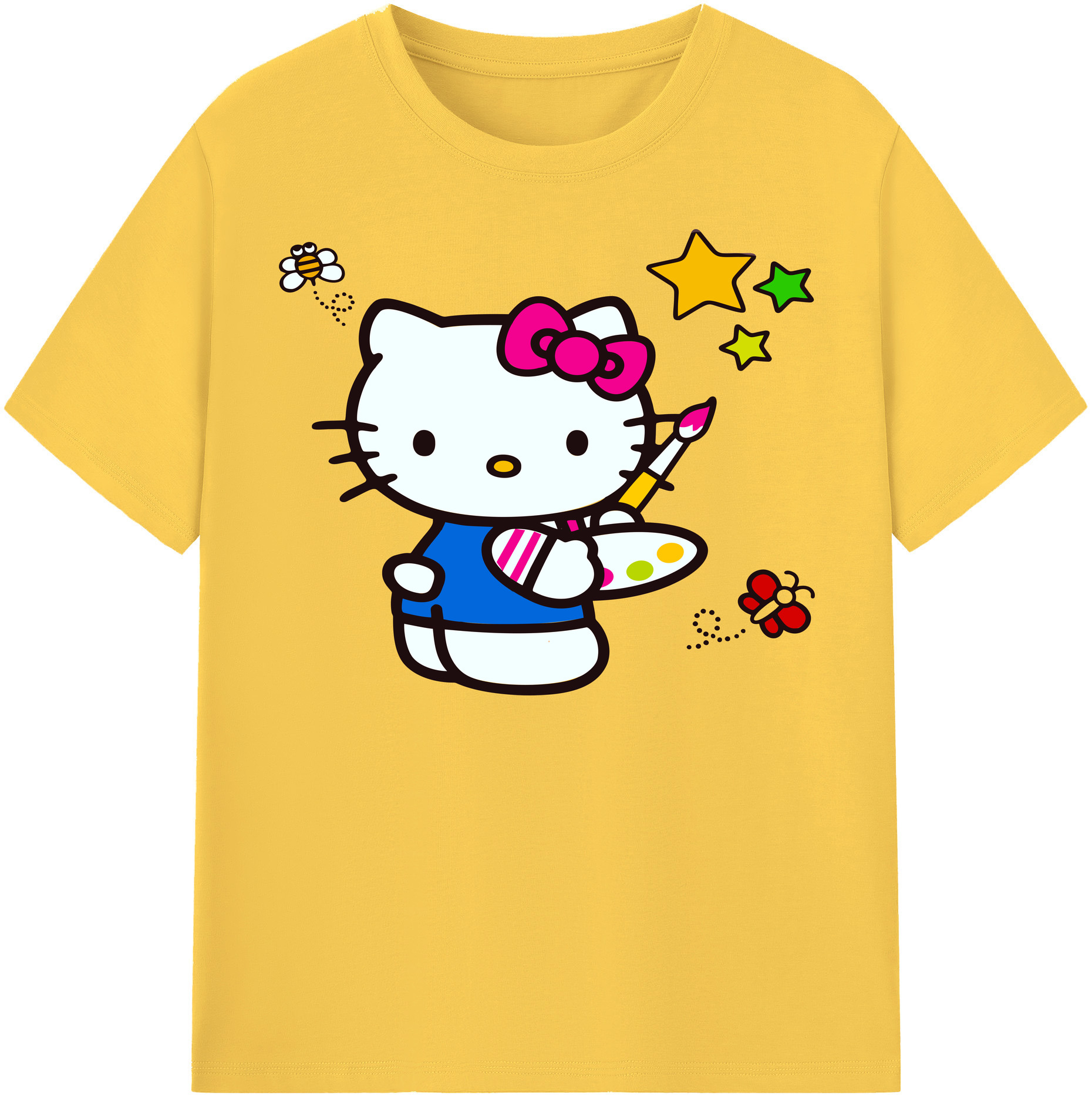 （画像用） Hello Kitty ハローキティ 綿100％半袖Tシャツ（フロントプリント）