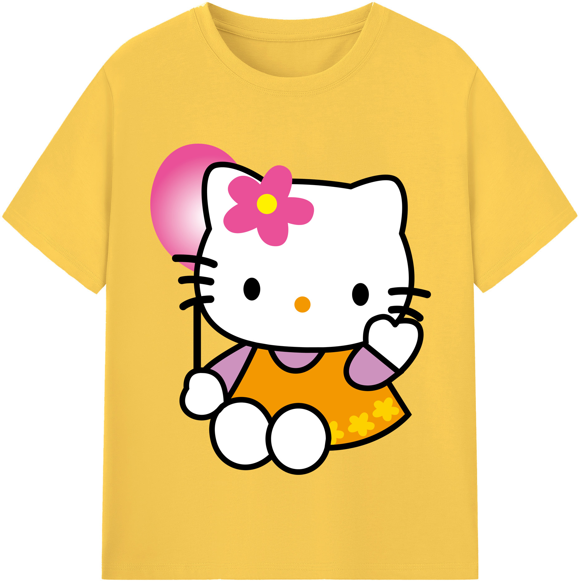 （画像用） Hello Kitty ハローキティ 綿100％半袖Tシャツ（フロントプリント）