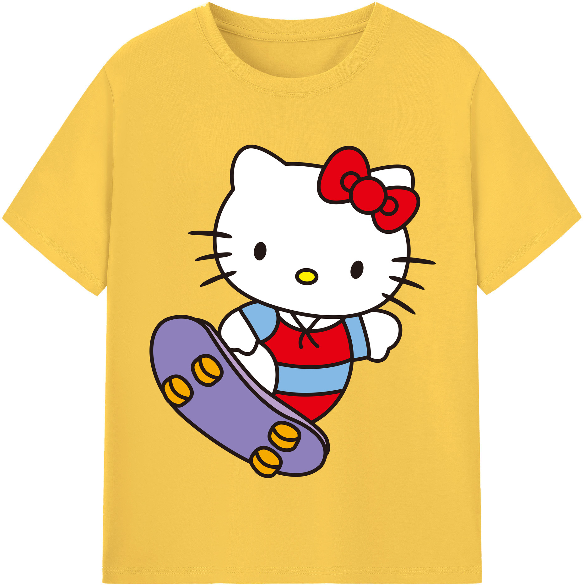 （画像用） Hello Kitty ハローキティ 綿100％半袖Tシャツ（フロントプリント）
