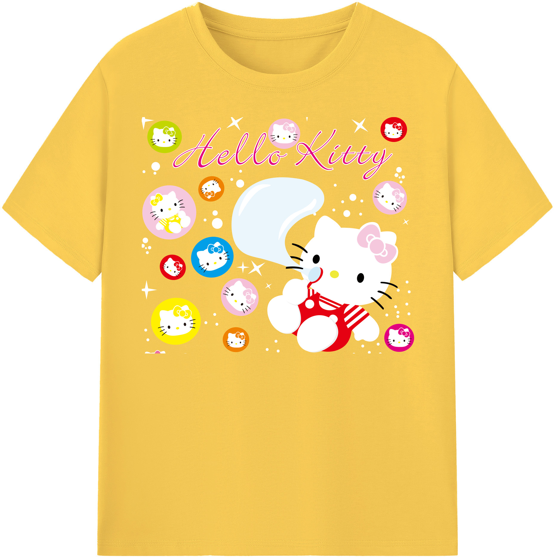 （画像用） Hello Kitty ハローキティ 綿100％半袖Tシャツ（フロントプリント）