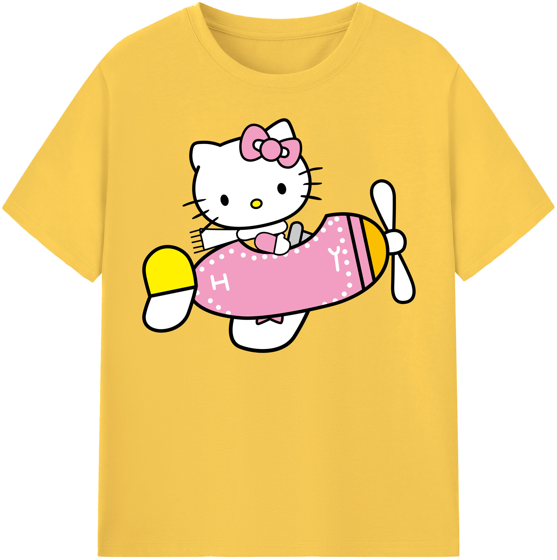 （画像用） Hello Kitty ハローキティ 綿100％半袖Tシャツ（フロントプリント）