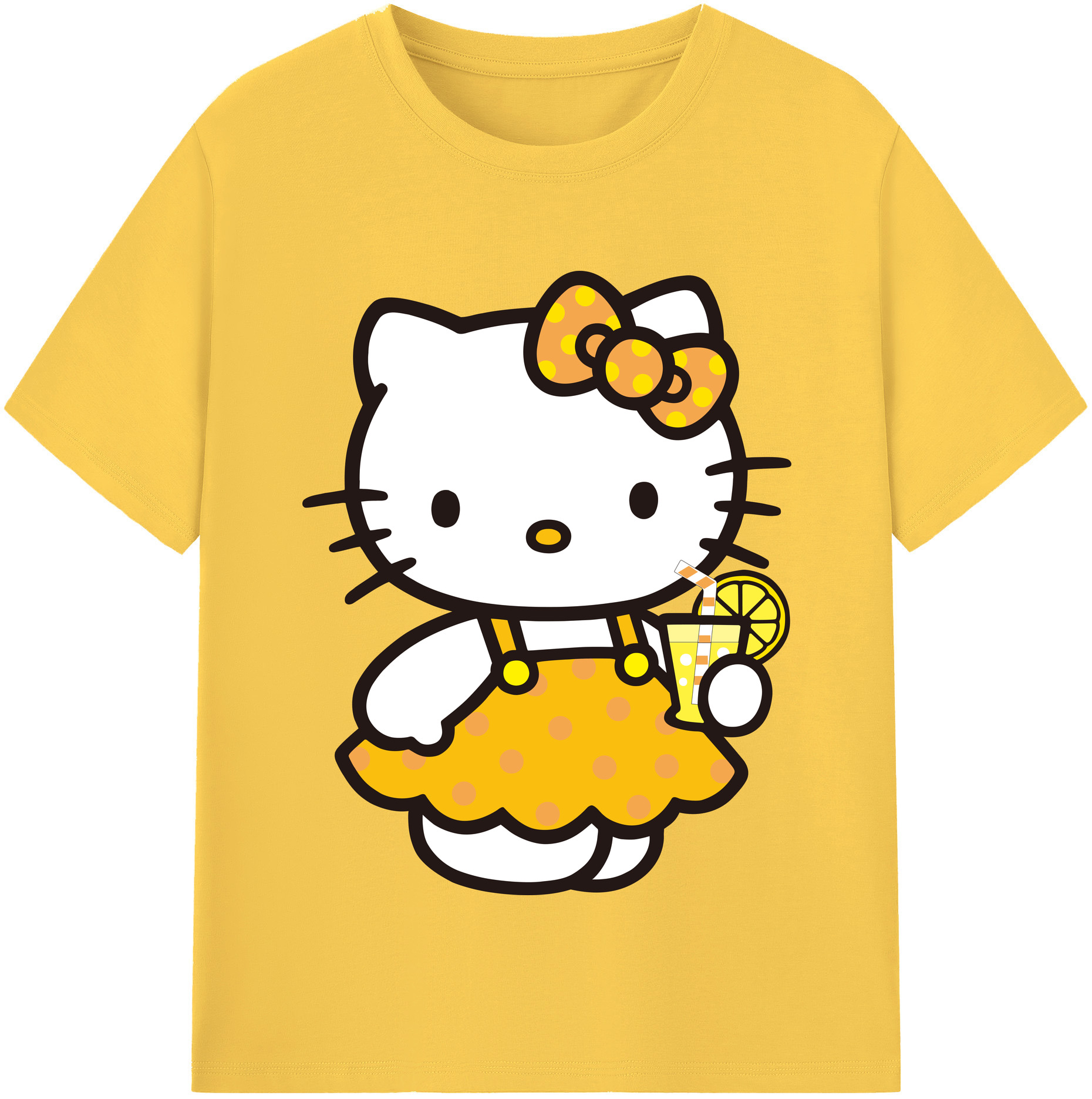 （画像用） Hello Kitty ハローキティ 綿100％半袖Tシャツ（フロントプリント）