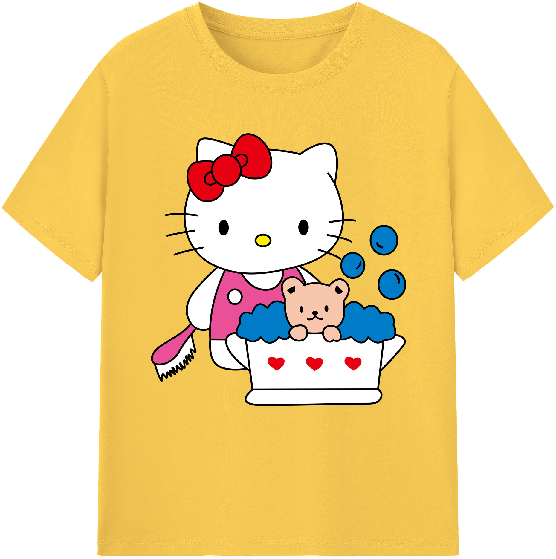 （画像用） Hello Kitty ハローキティ 綿100％半袖Tシャツ（フロントプリント）