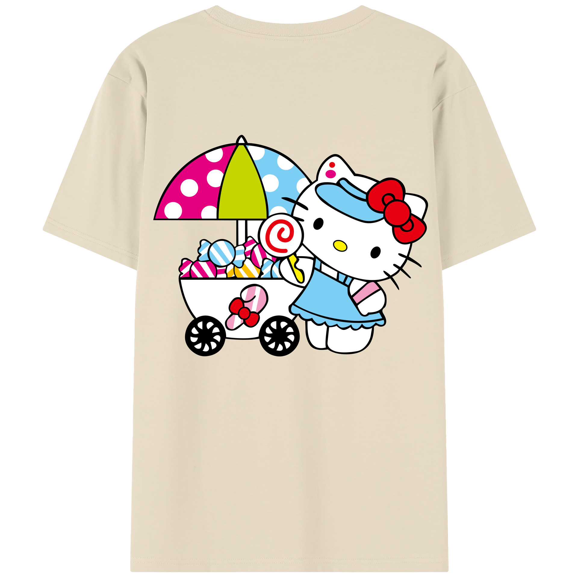 （画像用） Hello Kitty ハローキティ 綿100％半袖Tシャツ（背面プリント）