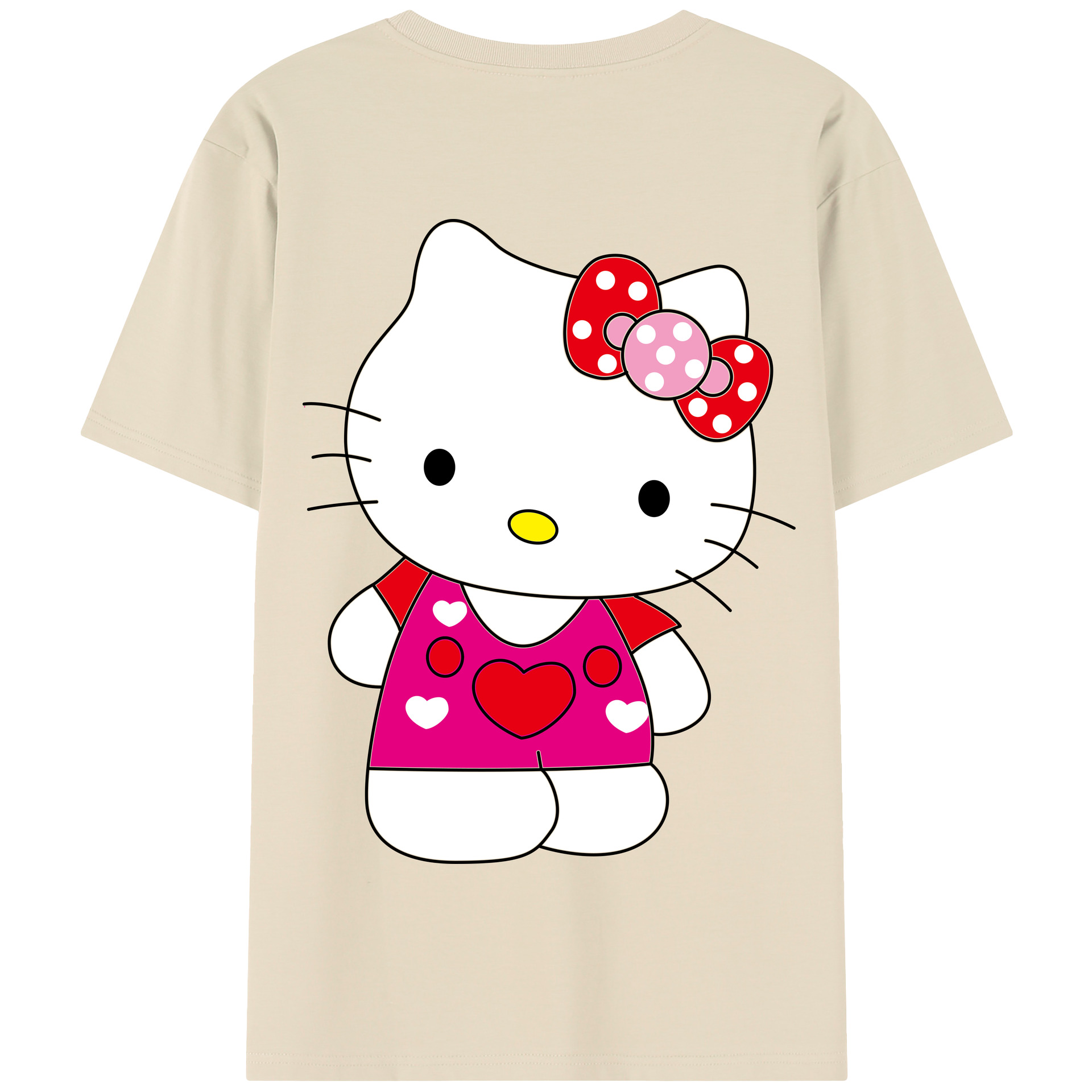 （画像用） Hello Kitty ハローキティ 綿100％半袖Tシャツ（背面プリント）