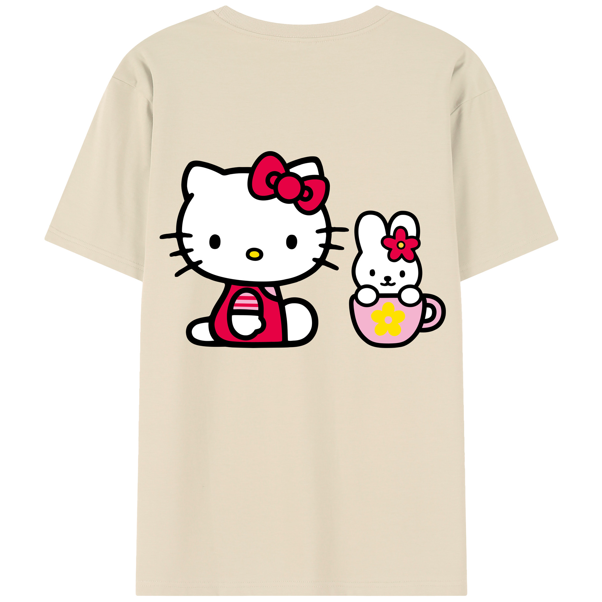 （画像用） Hello Kitty ハローキティ 綿100％半袖Tシャツ（背面プリント）