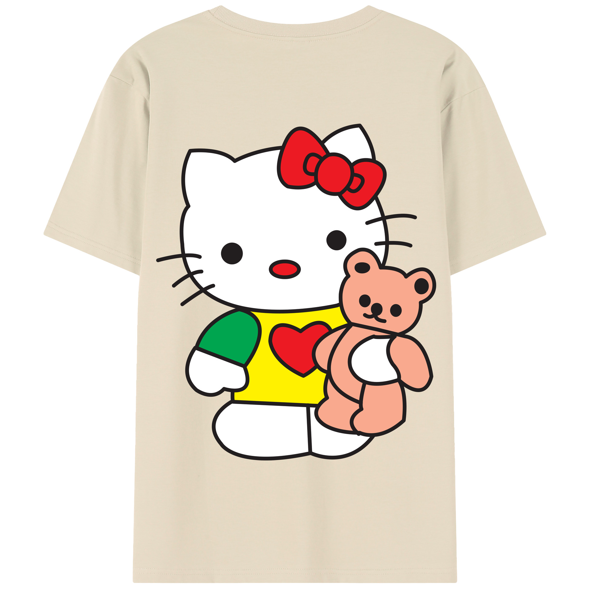 （画像用） Hello Kitty ハローキティ 綿100％半袖Tシャツ（背面プリント）