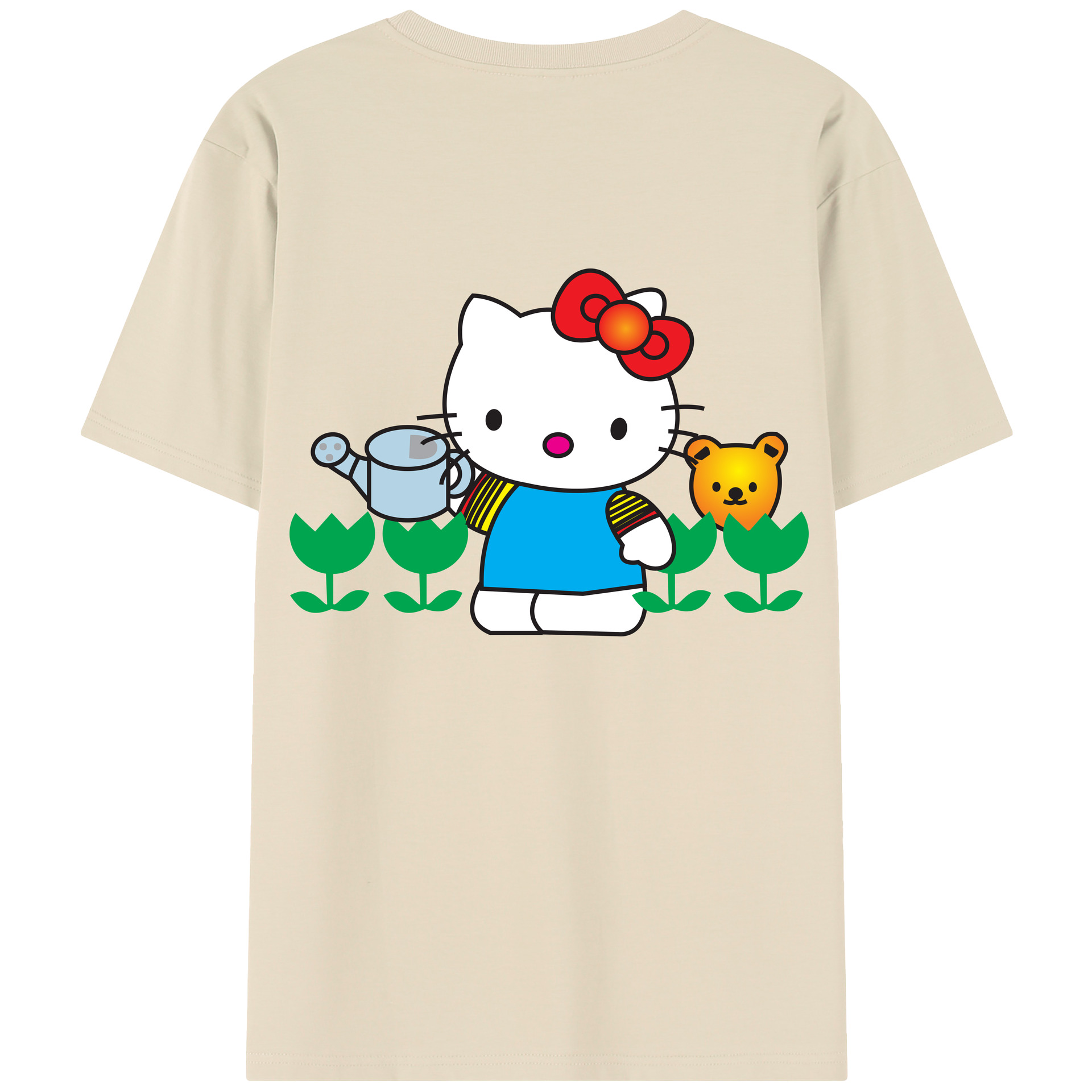 （画像用） Hello Kitty ハローキティ 綿100％半袖Tシャツ（背面プリント）