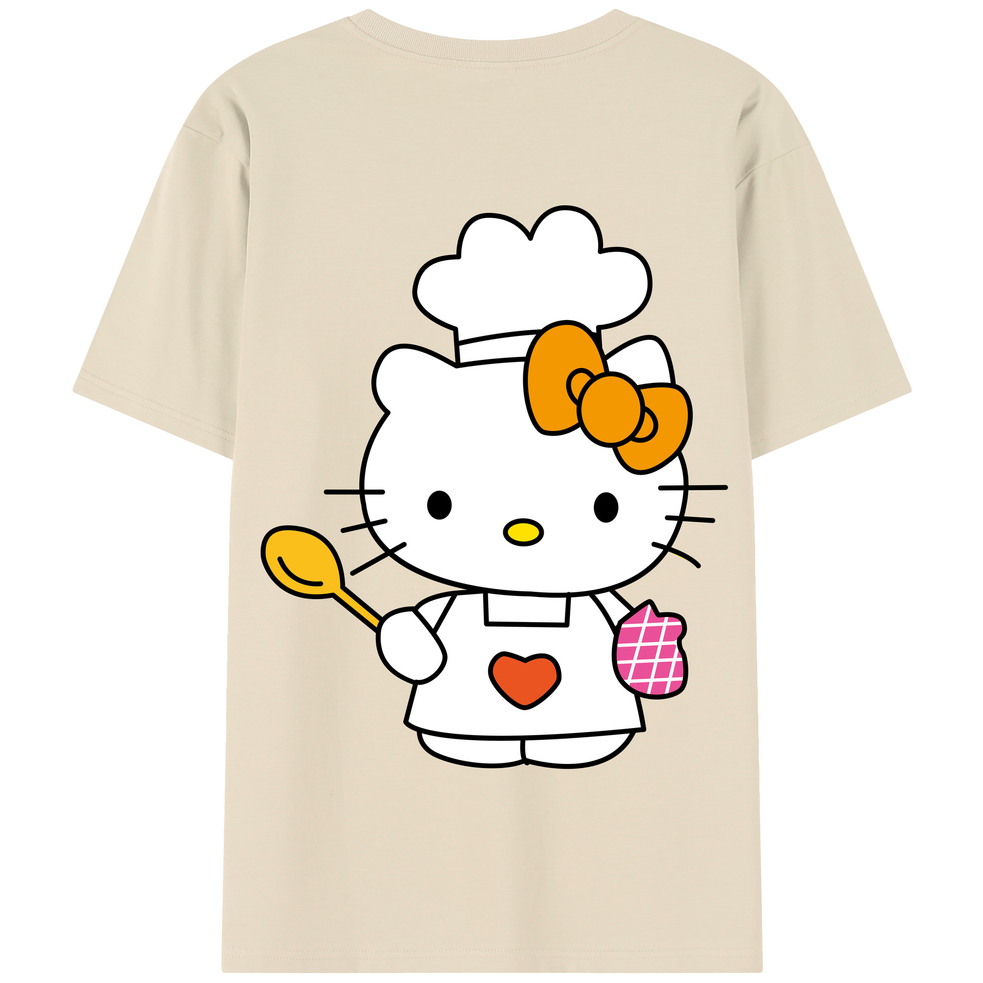 （画像用） Hello Kitty ハローキティ 綿100％半袖Tシャツ（背面プリント）