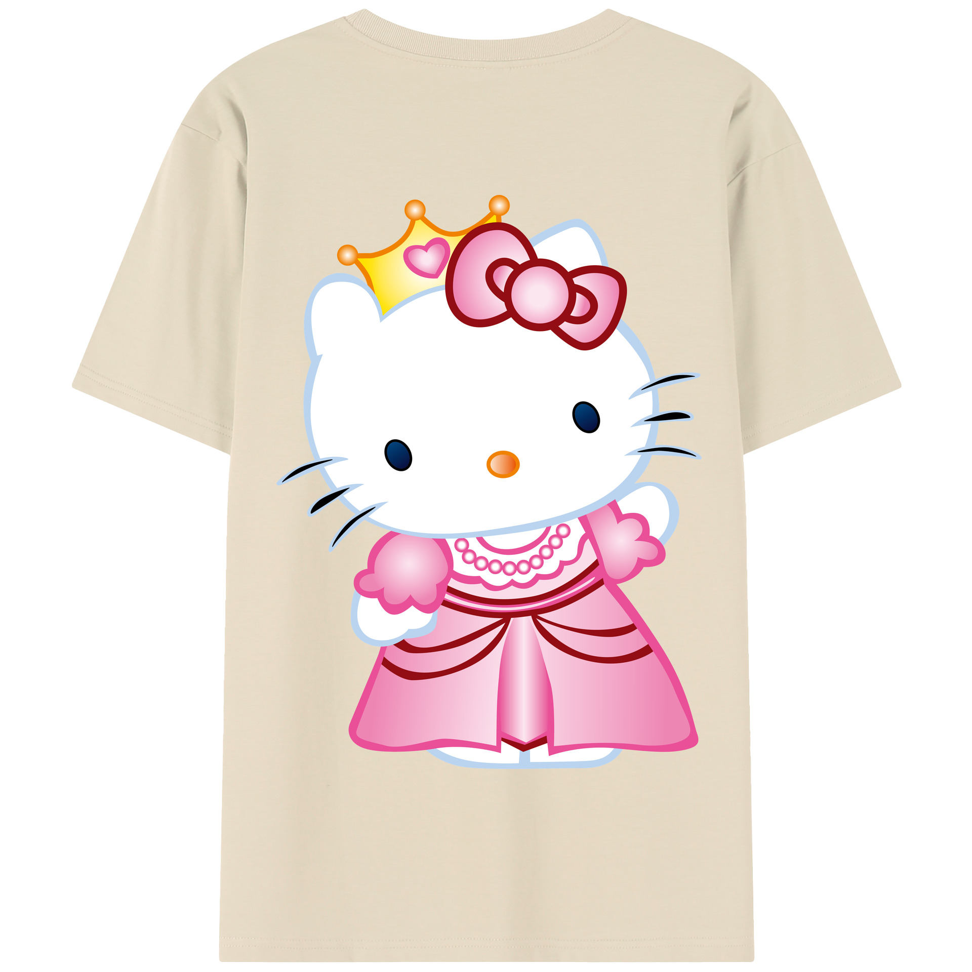 （画像用） Hello Kitty ハローキティ 綿100％半袖Tシャツ（背面プリント）