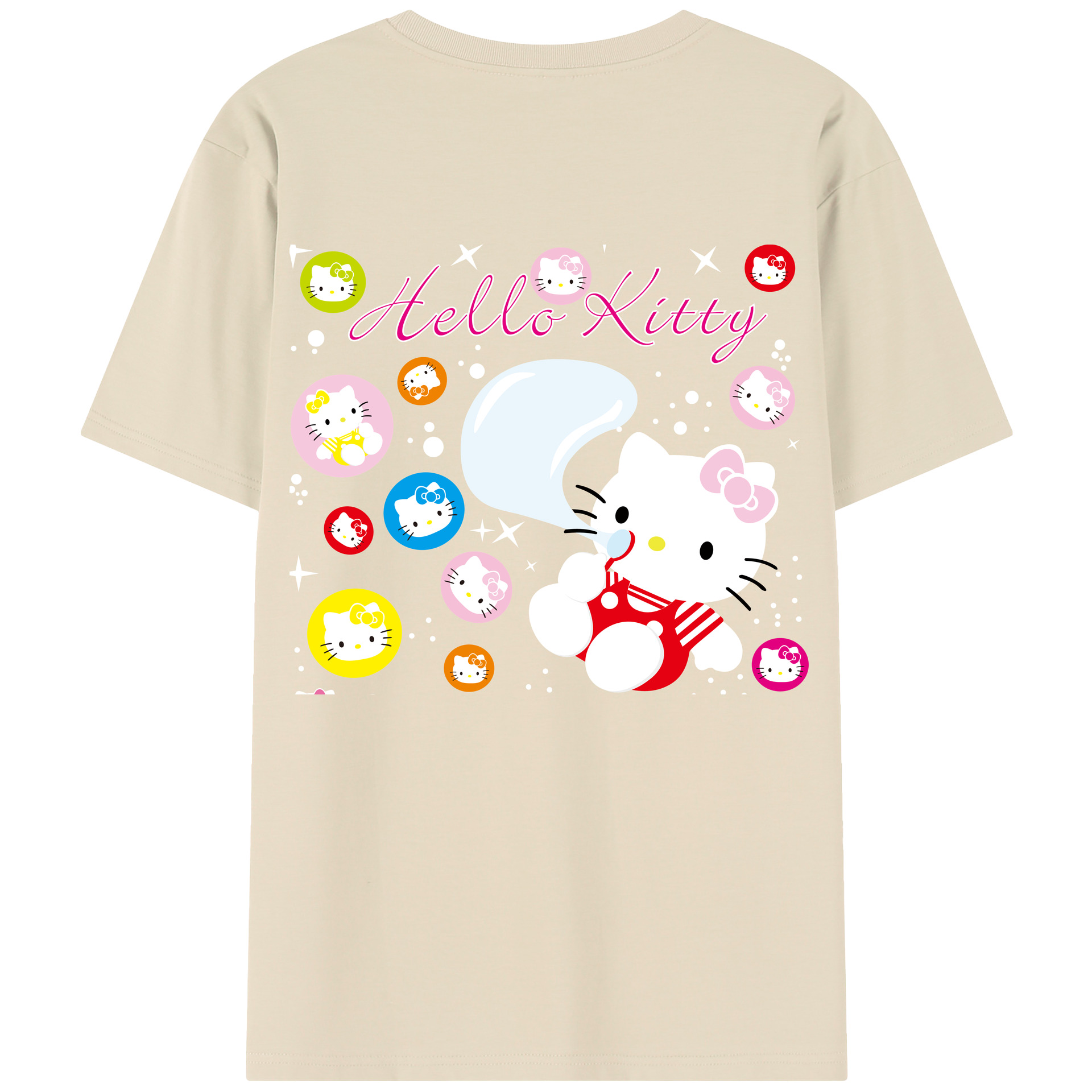 （画像用） Hello Kitty ハローキティ 綿100％半袖Tシャツ（背面プリント）