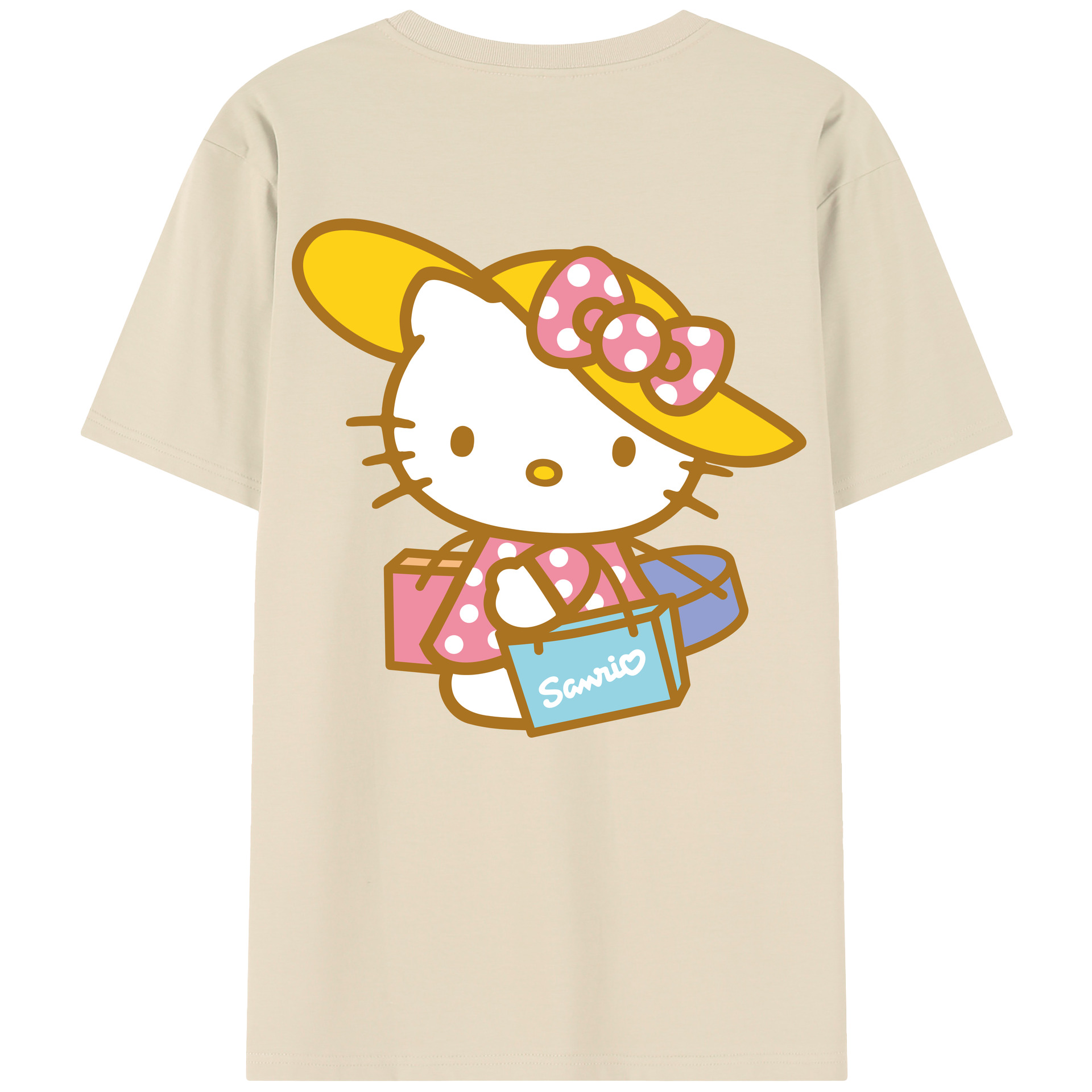 （画像用） Hello Kitty ハローキティ 綿100％半袖Tシャツ（背面プリント）