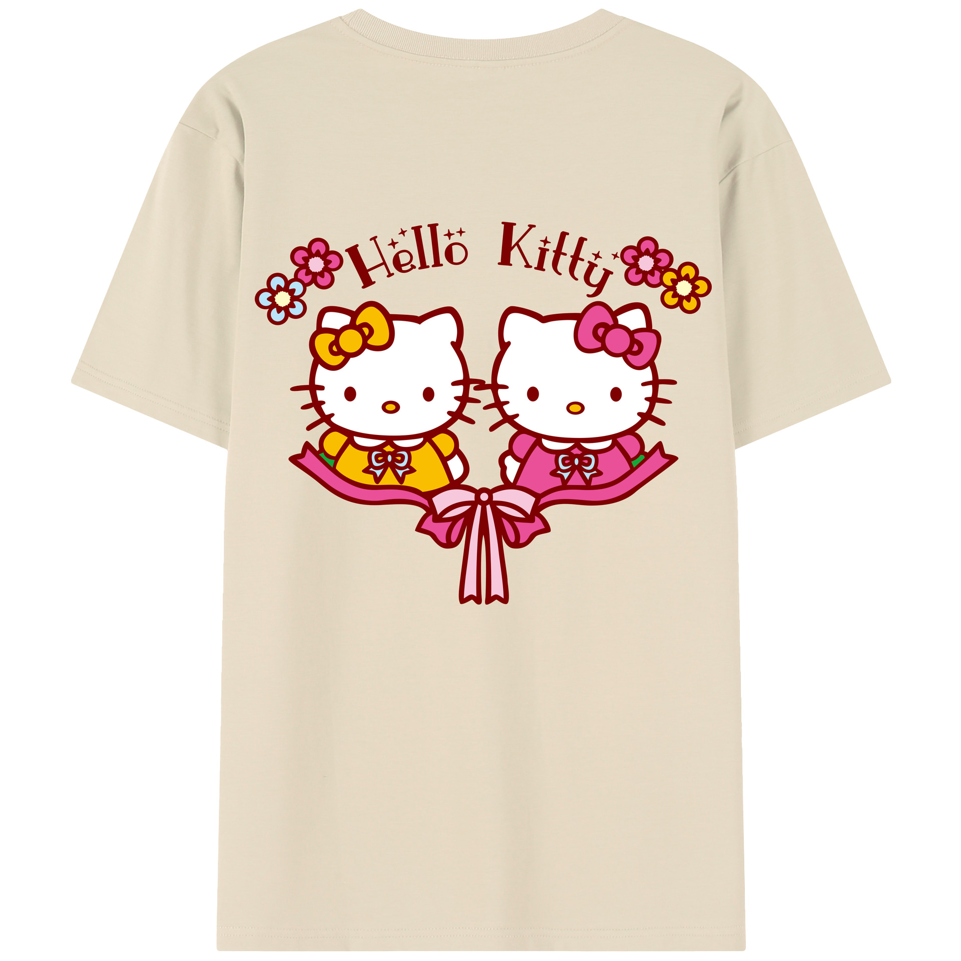 （画像用） Hello Kitty ハローキティ 綿100％半袖Tシャツ（背面プリント）