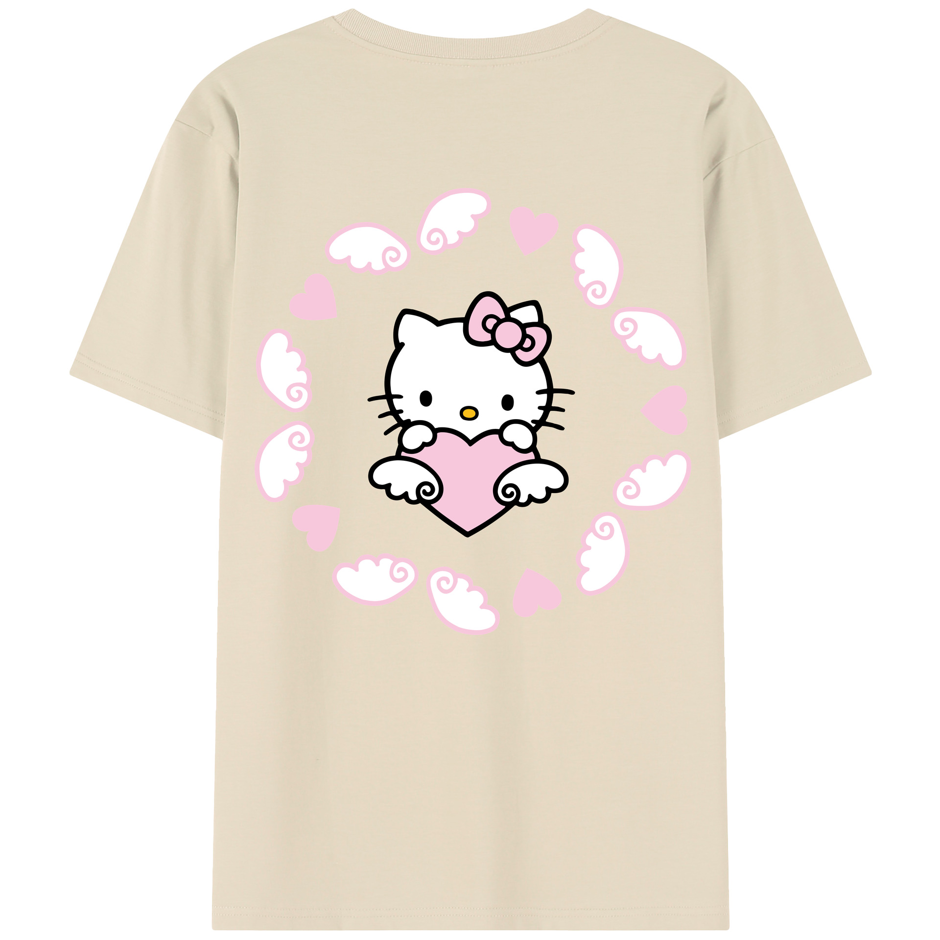 （画像用） Hello Kitty ハローキティ 綿100％半袖Tシャツ（背面プリント）