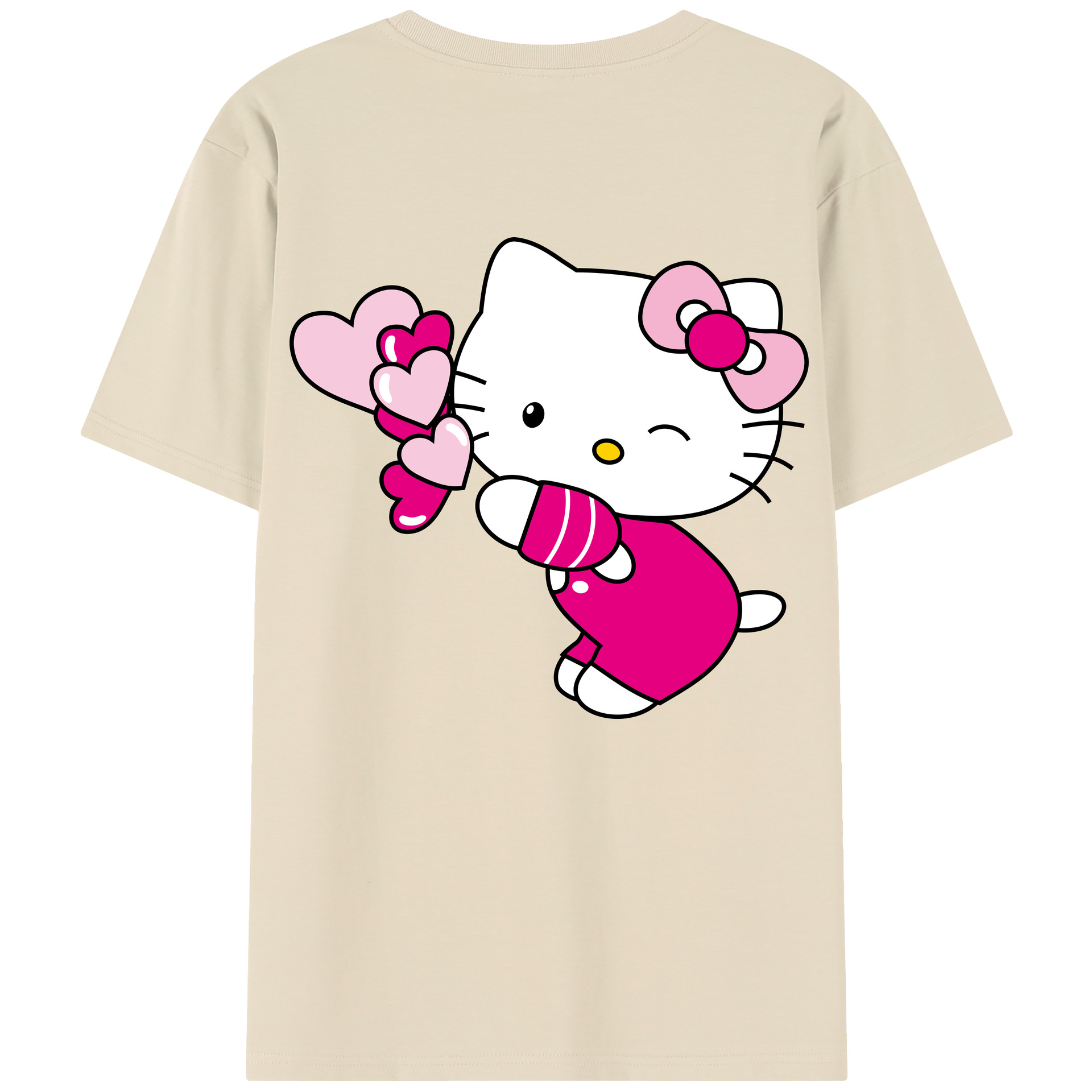 （画像用） Hello Kitty ハローキティ 綿100％半袖Tシャツ（背面プリント）