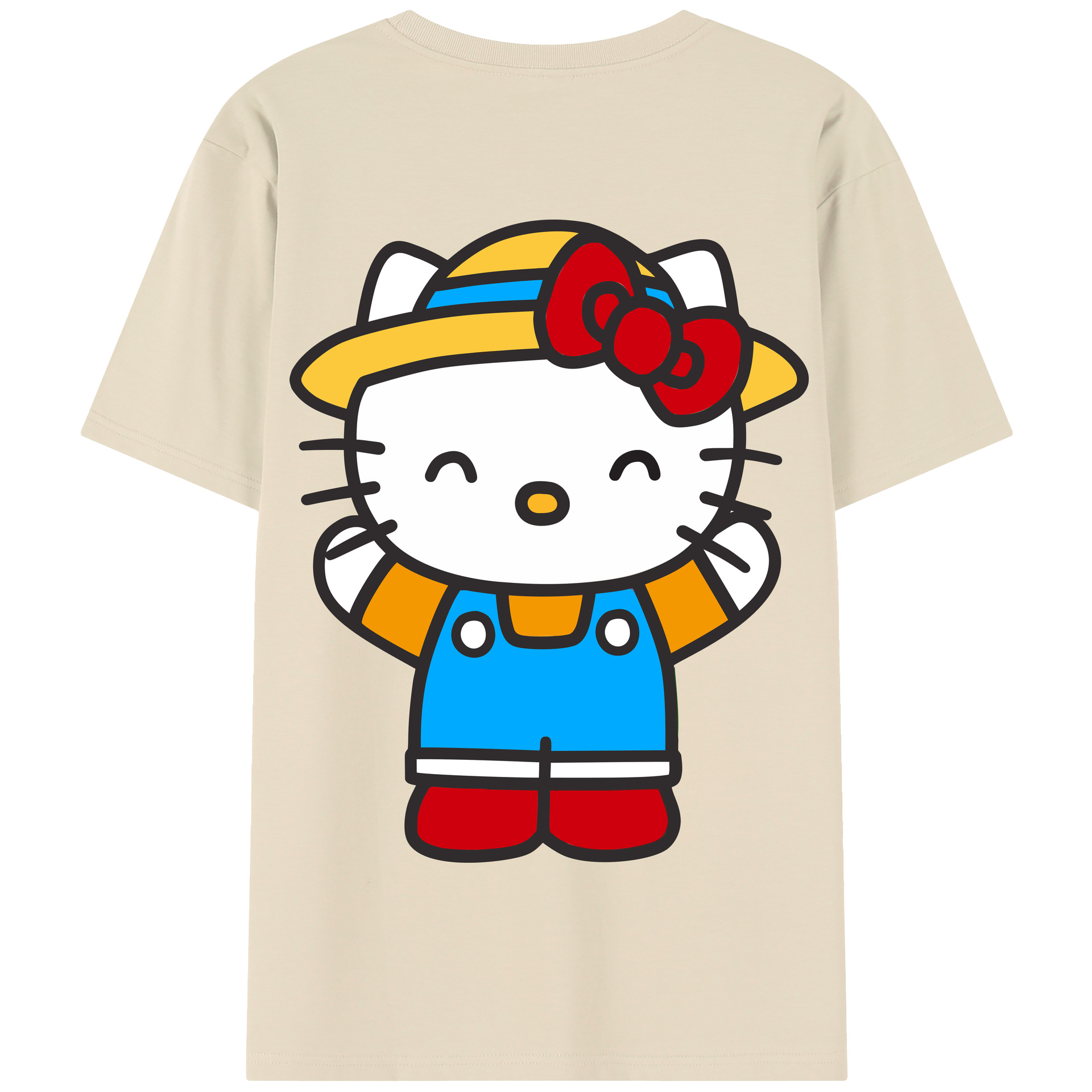 （画像用） Hello Kitty ハローキティ 綿100％半袖Tシャツ（背面プリント）