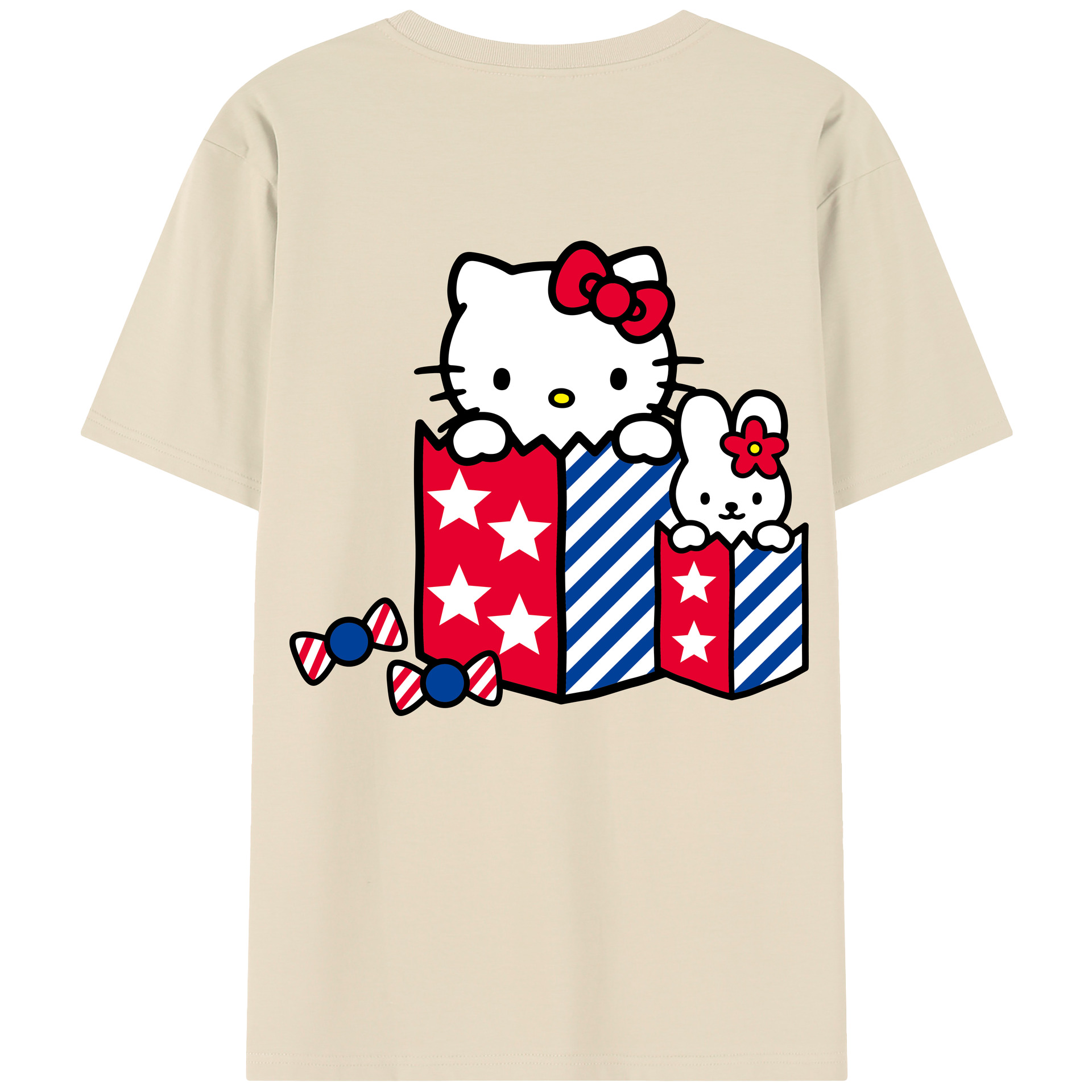 （画像用） Hello Kitty ハローキティ 綿100％半袖Tシャツ（背面プリント）